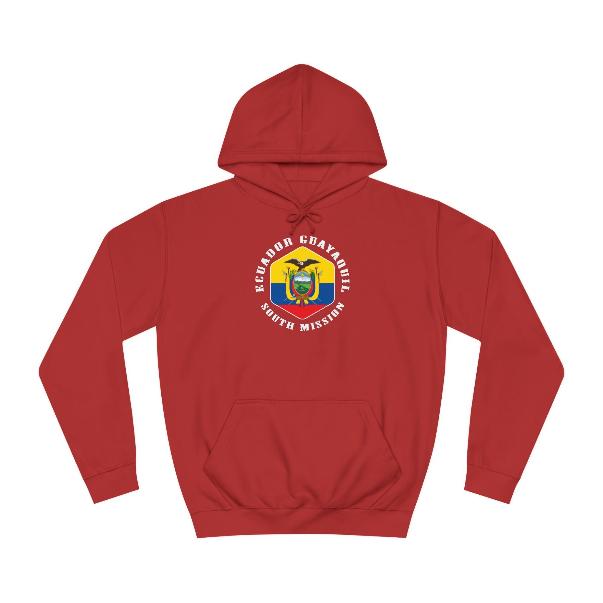 Ecuador Guayaquil South Mission Flag Logo (White Border) College Hoodie - Mission Wishlist - LDS Missionary Gift Store