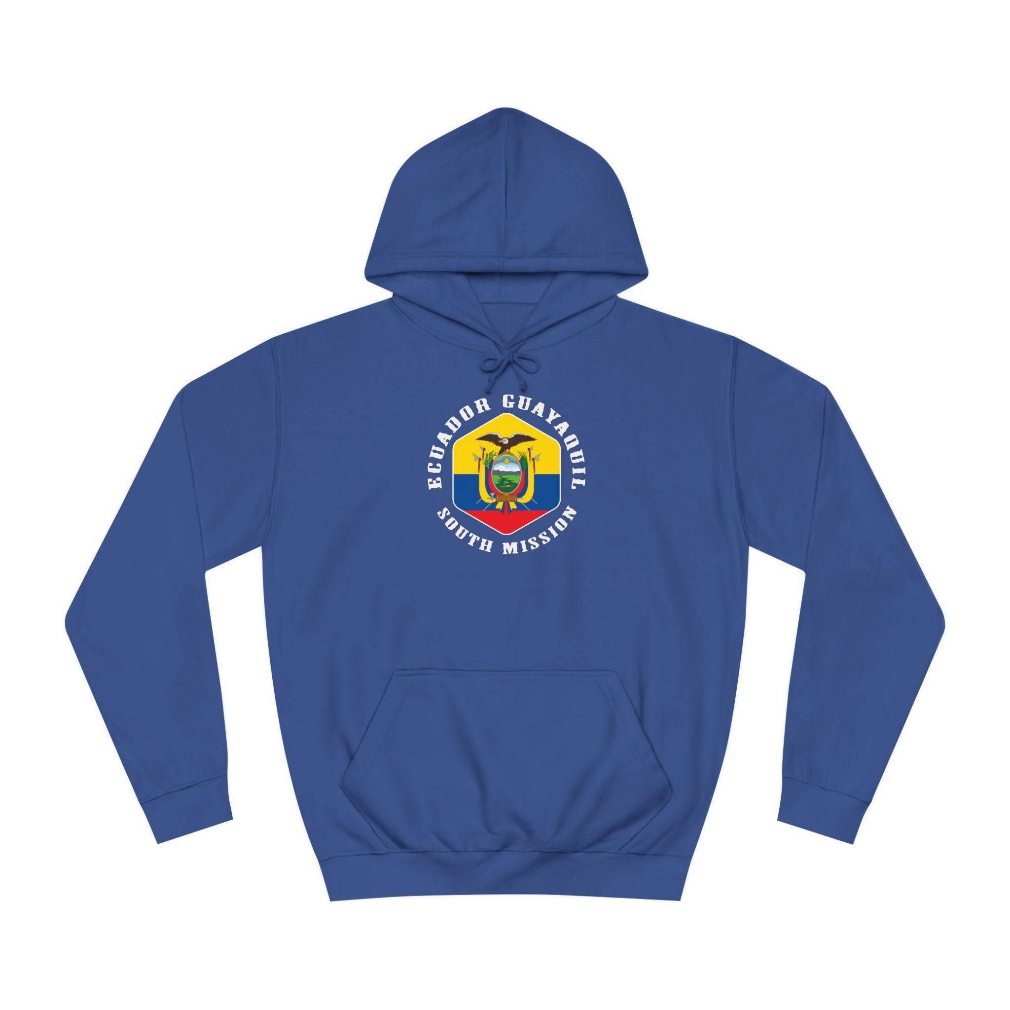 Ecuador Guayaquil South Mission Flag Logo (White Border) College Hoodie - Mission Wishlist - LDS Missionary Gift Store