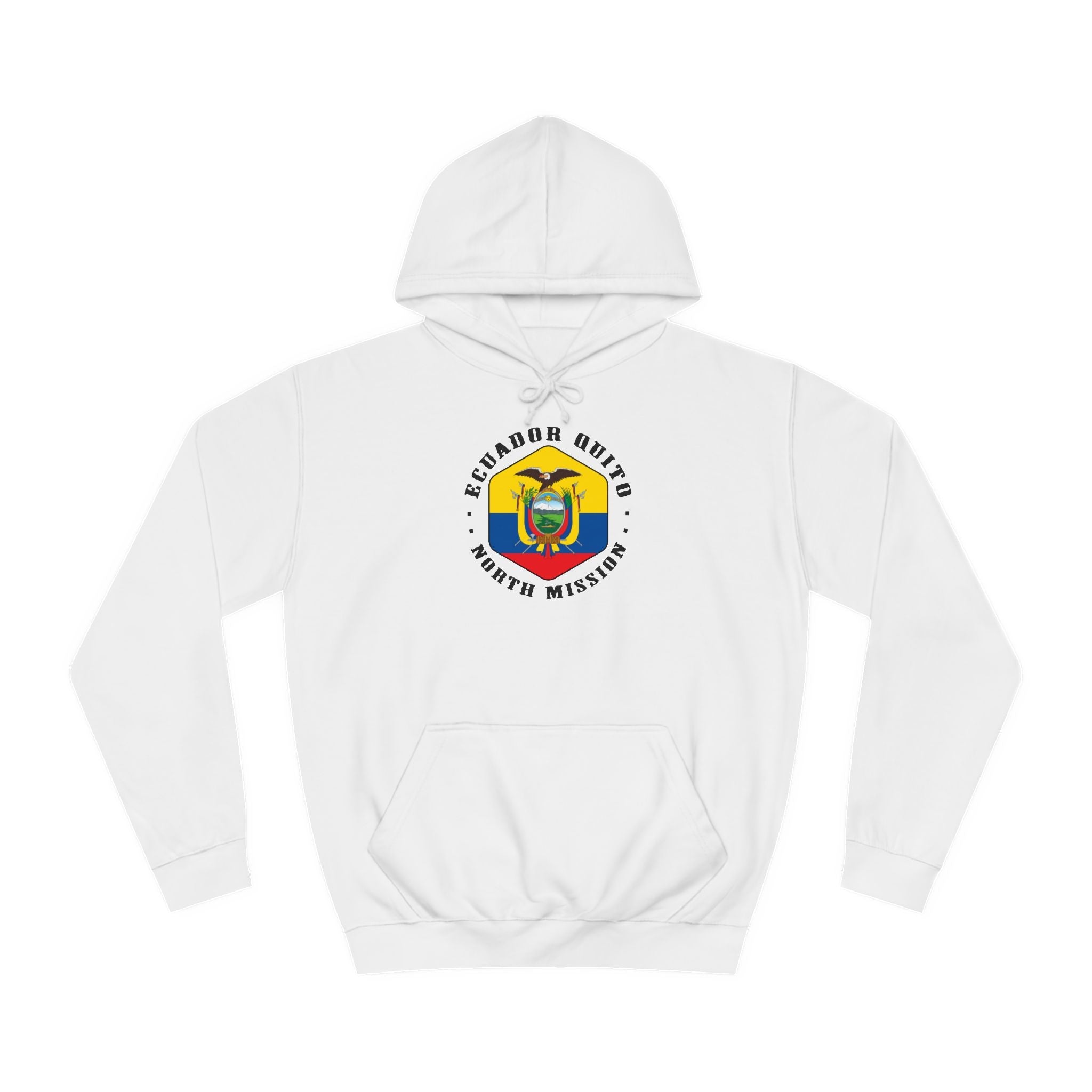 Ecuador Quito North Mission Flag Logo (Black Border) College Hoodie - Mission Wishlist - LDS Missionary Gift Store