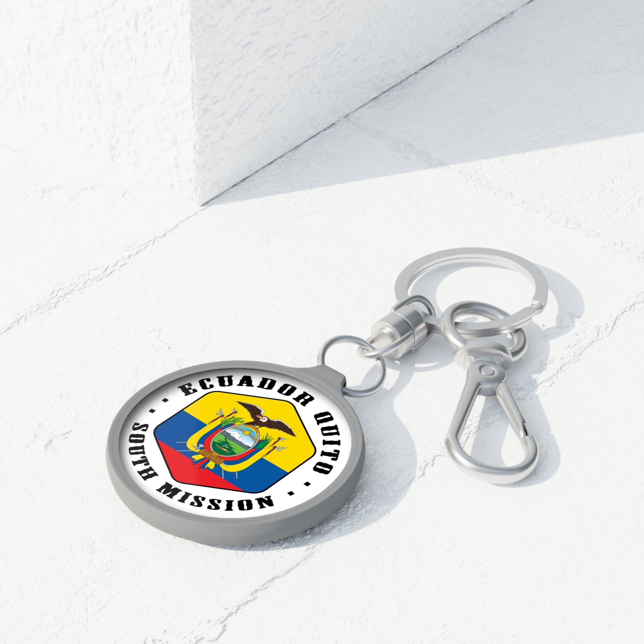 Ecuador Quito South Mission Circle Flag Key Tag - Latter-Day Saint LDS Missionary Gift - Book of Mormon