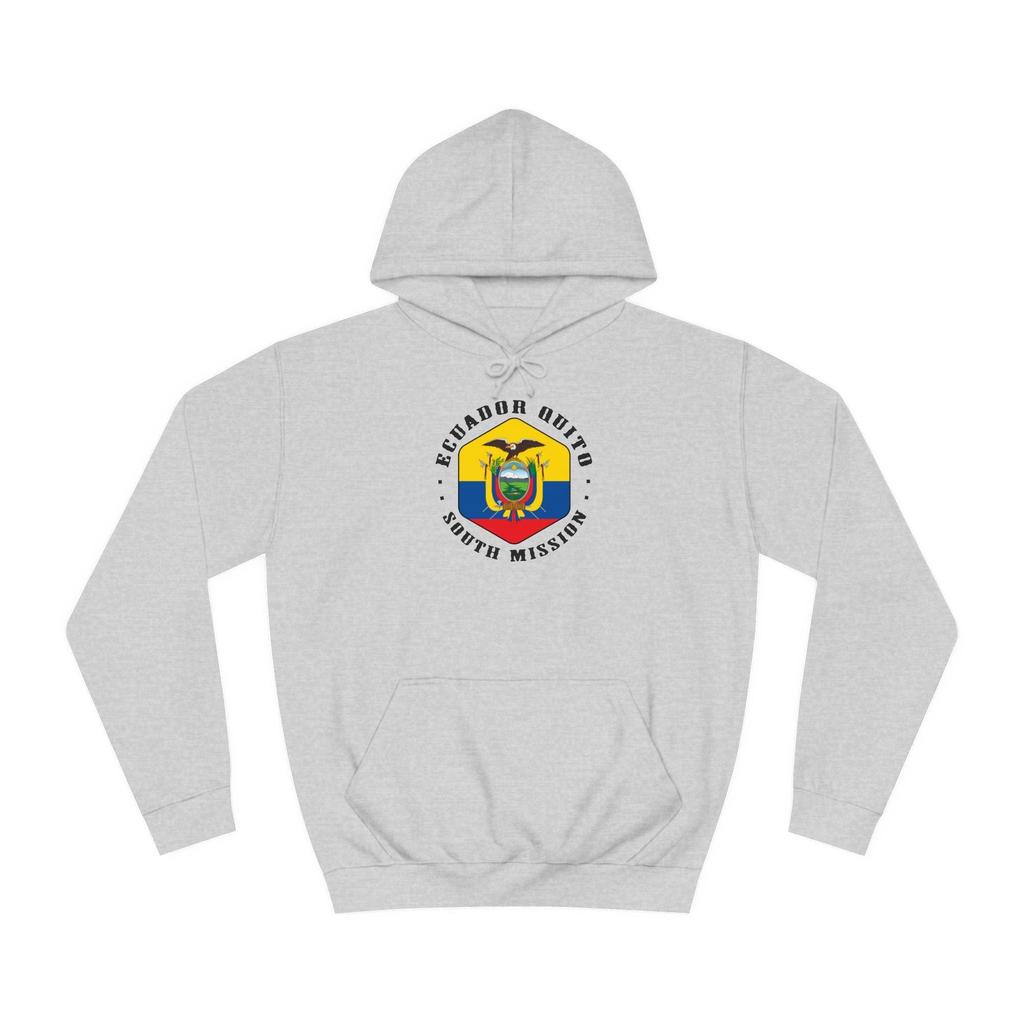 Ecuador Quito South Mission Flag Logo (Black Border) College Hoodie - Mission Wishlist - LDS Missionary Gift Store