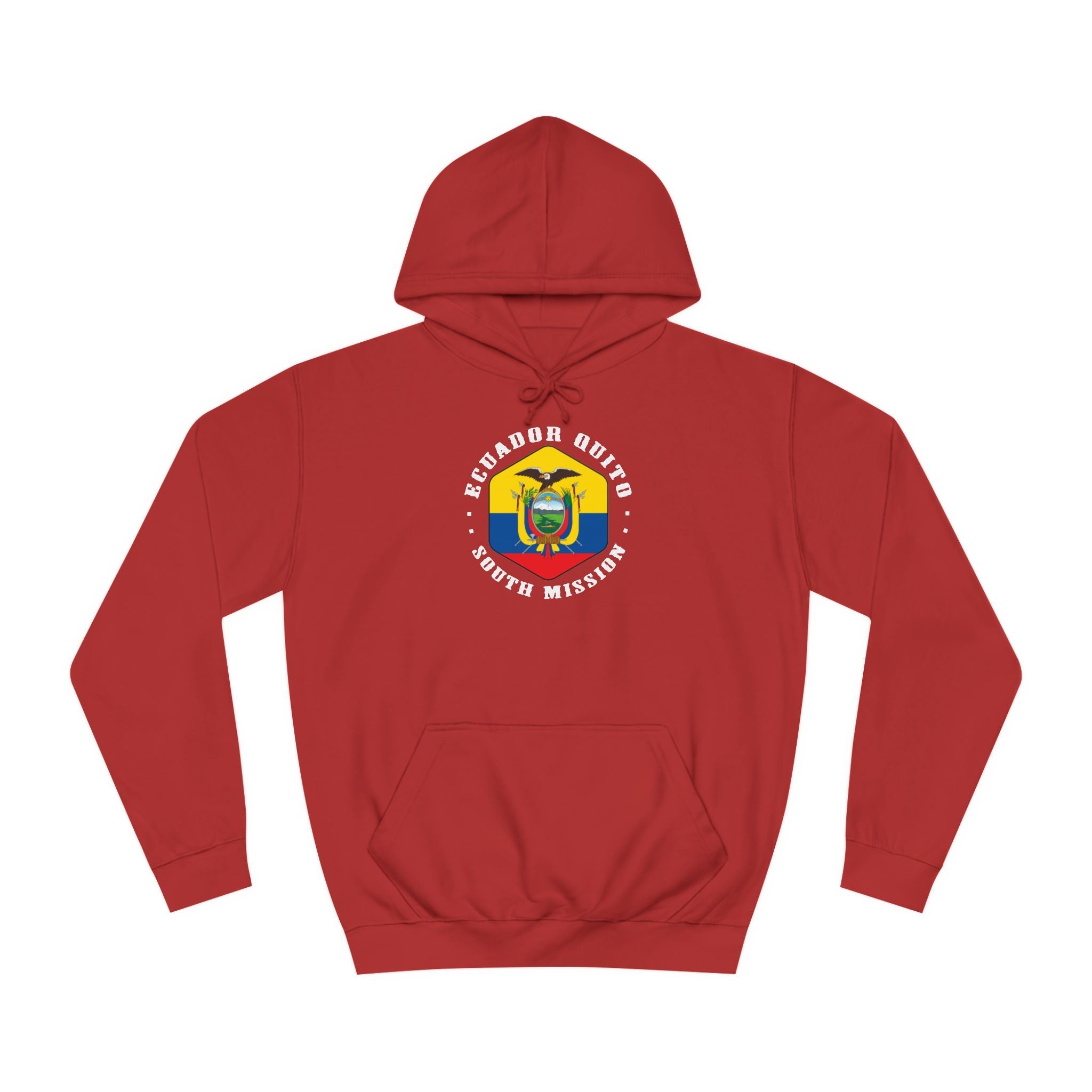 Ecuador Quito South Mission Flag Logo (White Border) College Hoodie - Mission Wishlist - LDS Missionary Gift Store