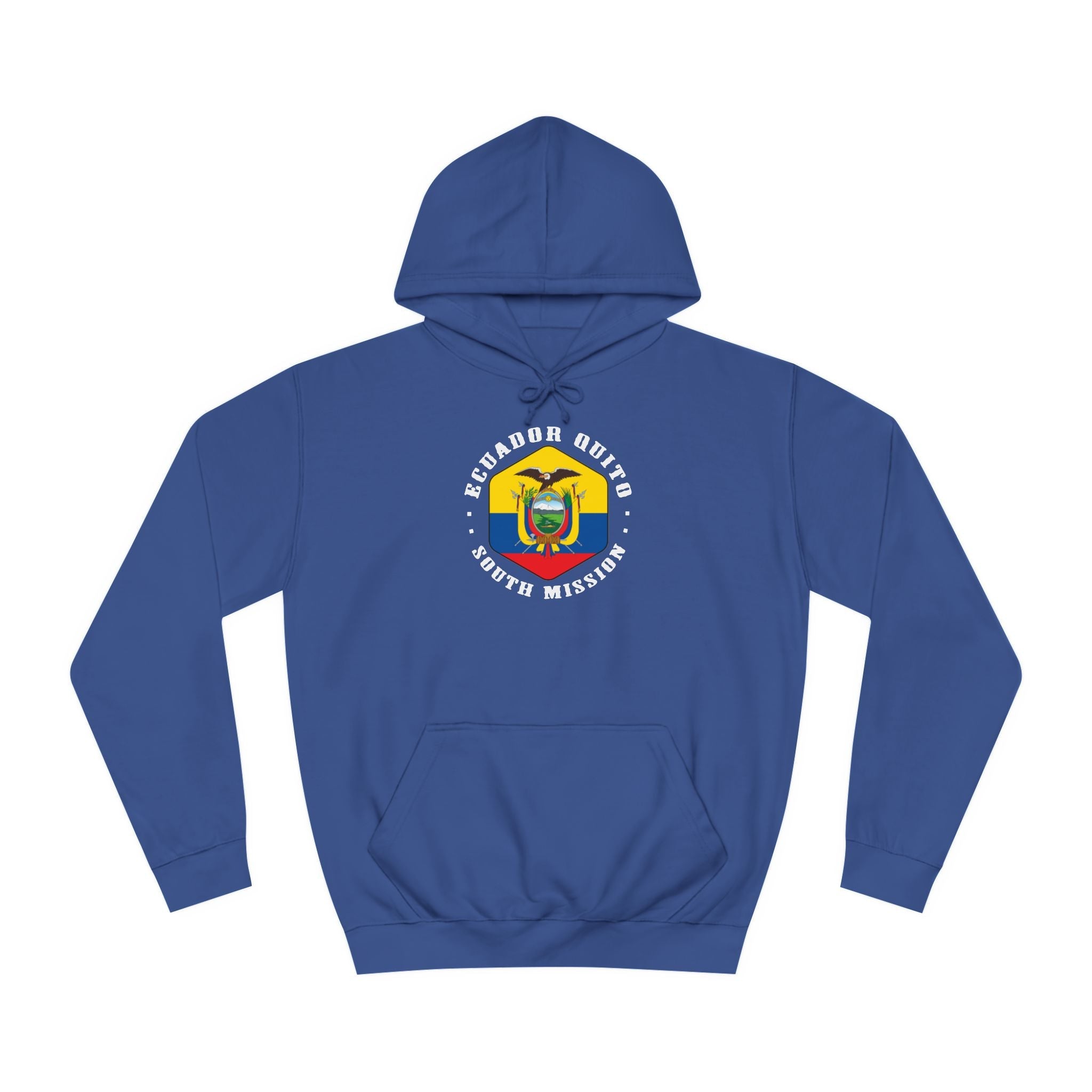 Ecuador Quito South Mission Flag Logo (White Border) College Hoodie - Mission Wishlist - LDS Missionary Gift Store