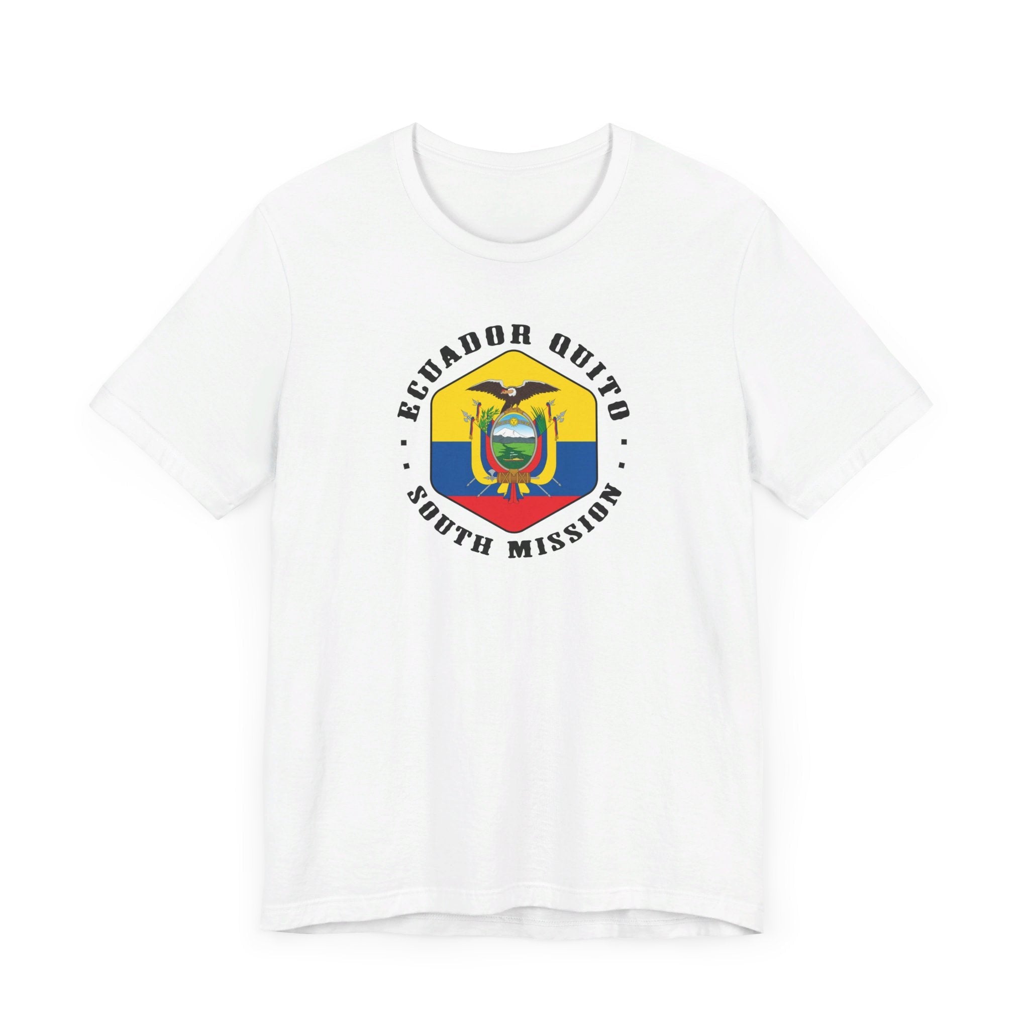 Ecuador Quito South Mission Hexagonal Flag T-shirt - Mission Wishlist - LDS Missionary Gift Store