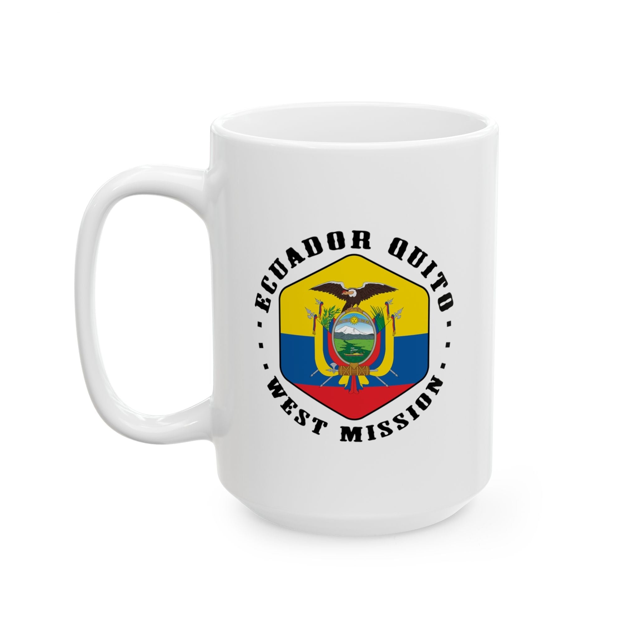 Ecuador Quito West Mission Circular Flag White Ceramic Mug - Mission Wishlist - LDS Missionary Gift Store