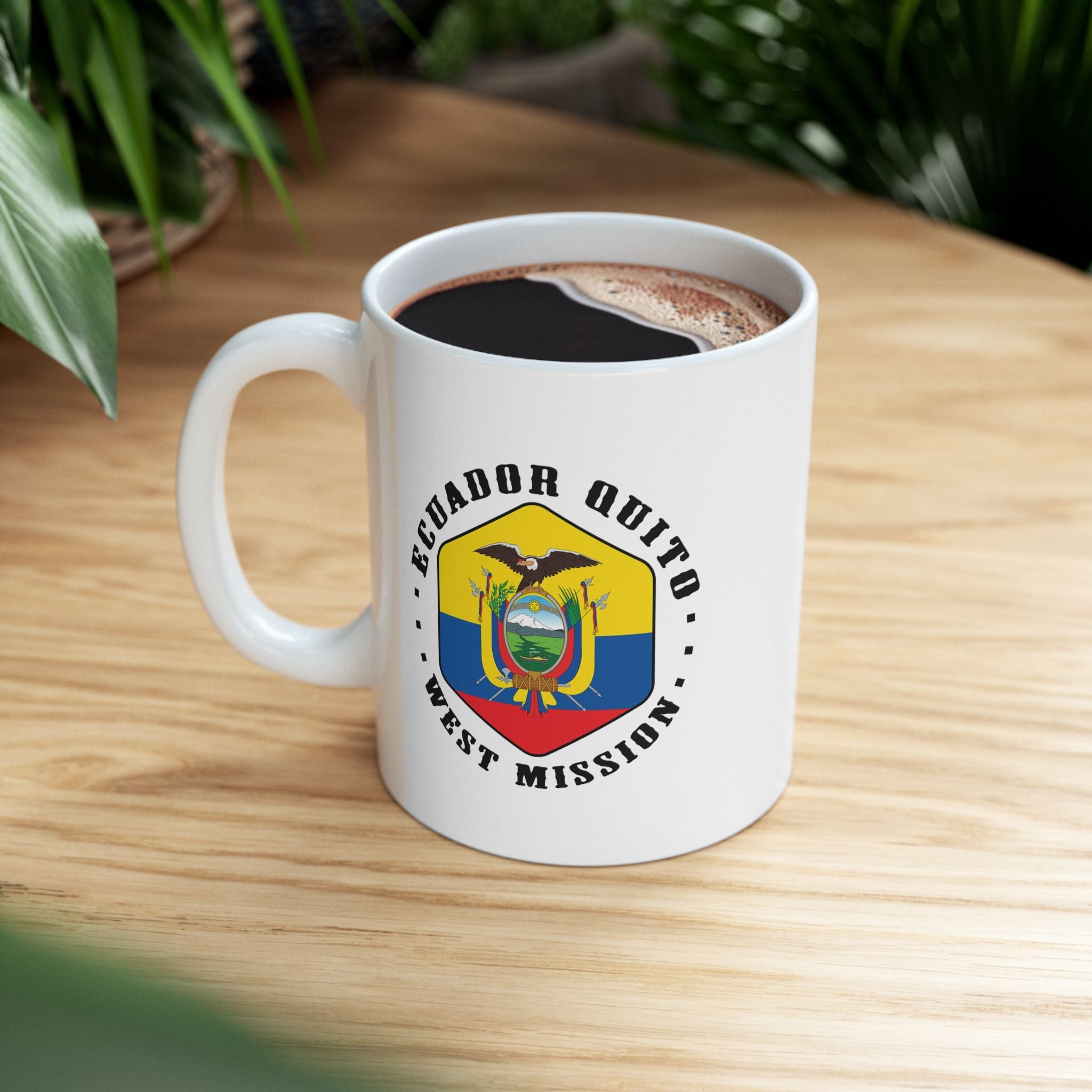 Ecuador Quito West Mission Circular Flag White Ceramic Mug - Mission Wishlist - LDS Missionary Gift Store