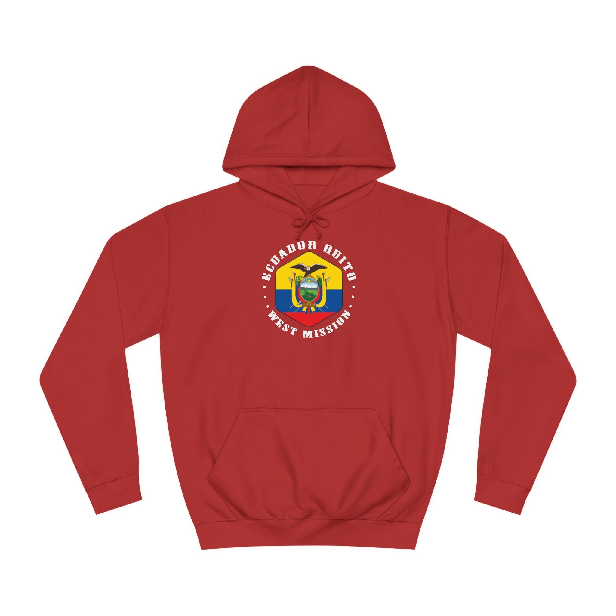 Ecuador Quito West Mission Flag Logo (White Border) College Hoodie - Latter-Day Saint LDS Missionary Gift - Book of Mormon