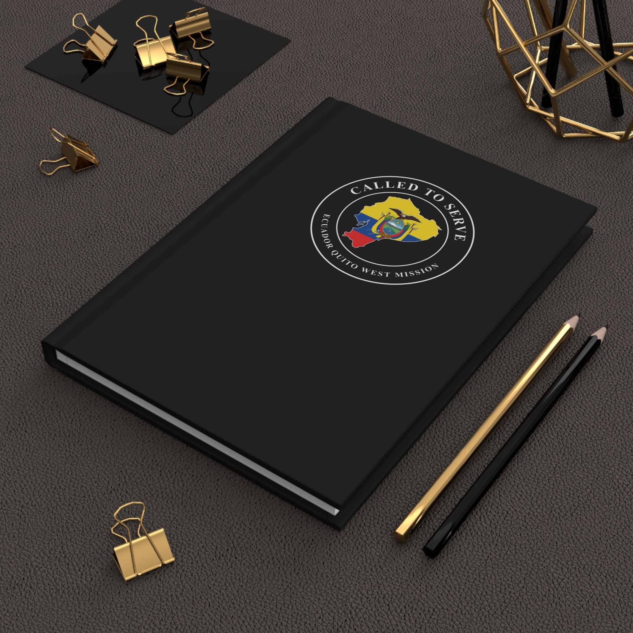 Ecuador Quito West Mission Flag Map Called to Serve Black Hardcover Journal Matte - Mission Wishlist - LDS Missionary Gift Store