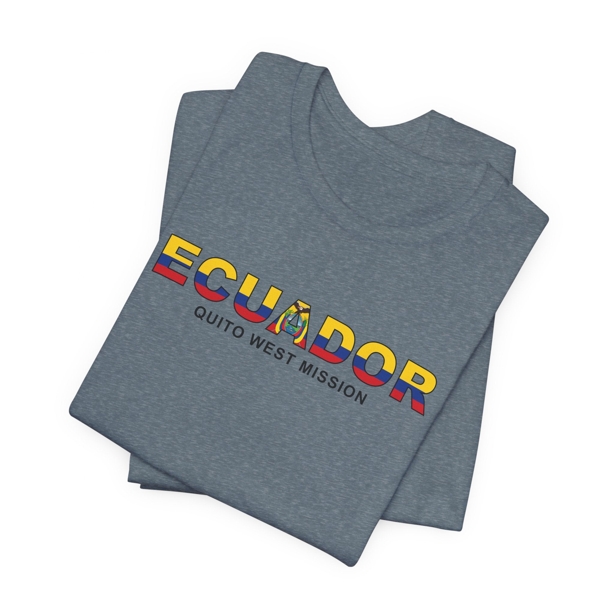 Ecuador Quito West Mission Flag Title T-shirt - Mission Wishlist - LDS Missionary Gift Store
