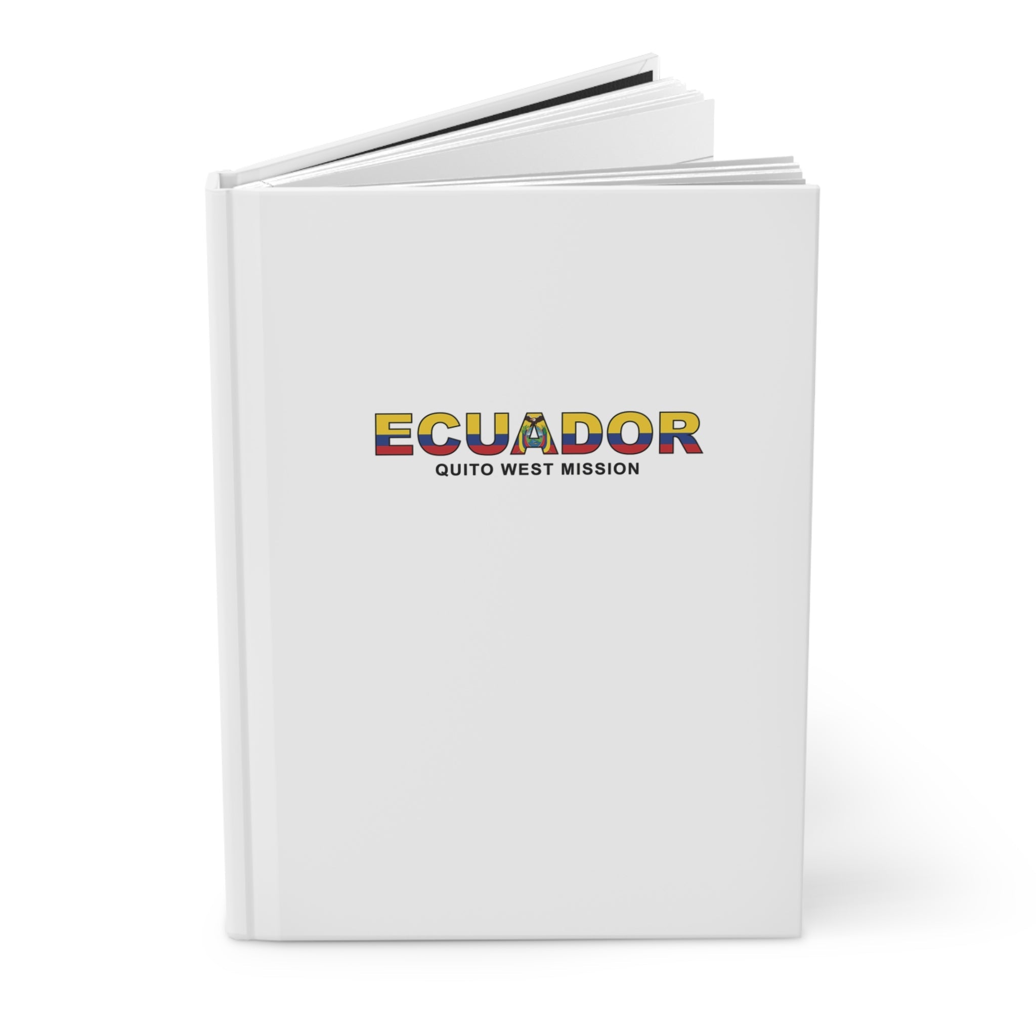 Ecuador Quito West Mission Flag Title White Hardcover Journal Matte - Mission Wishlist - LDS Missionary Gift Store