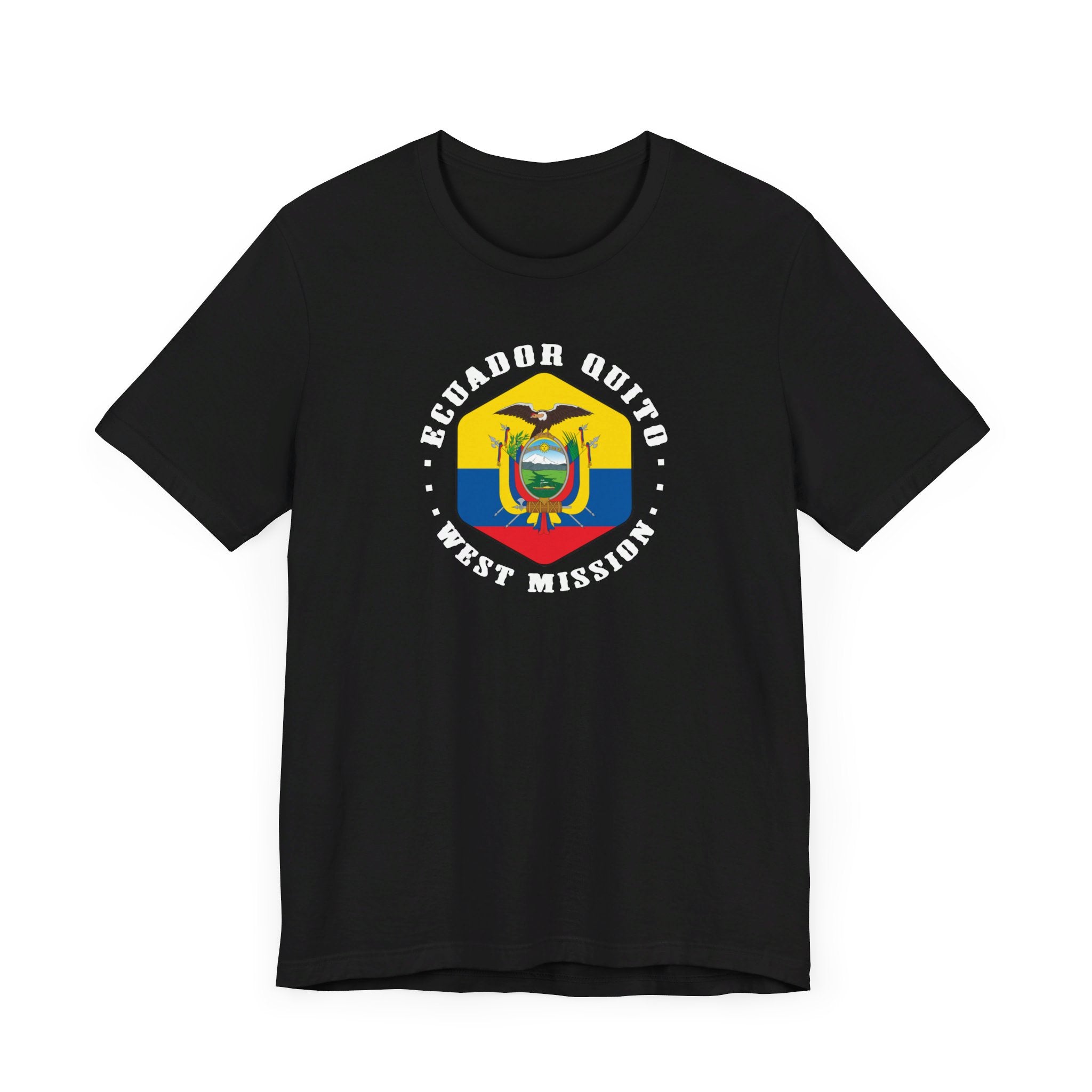 Ecuador Quito West Mission Hexagonal Flag T-shirt - Mission Wishlist - LDS Missionary Gift Store