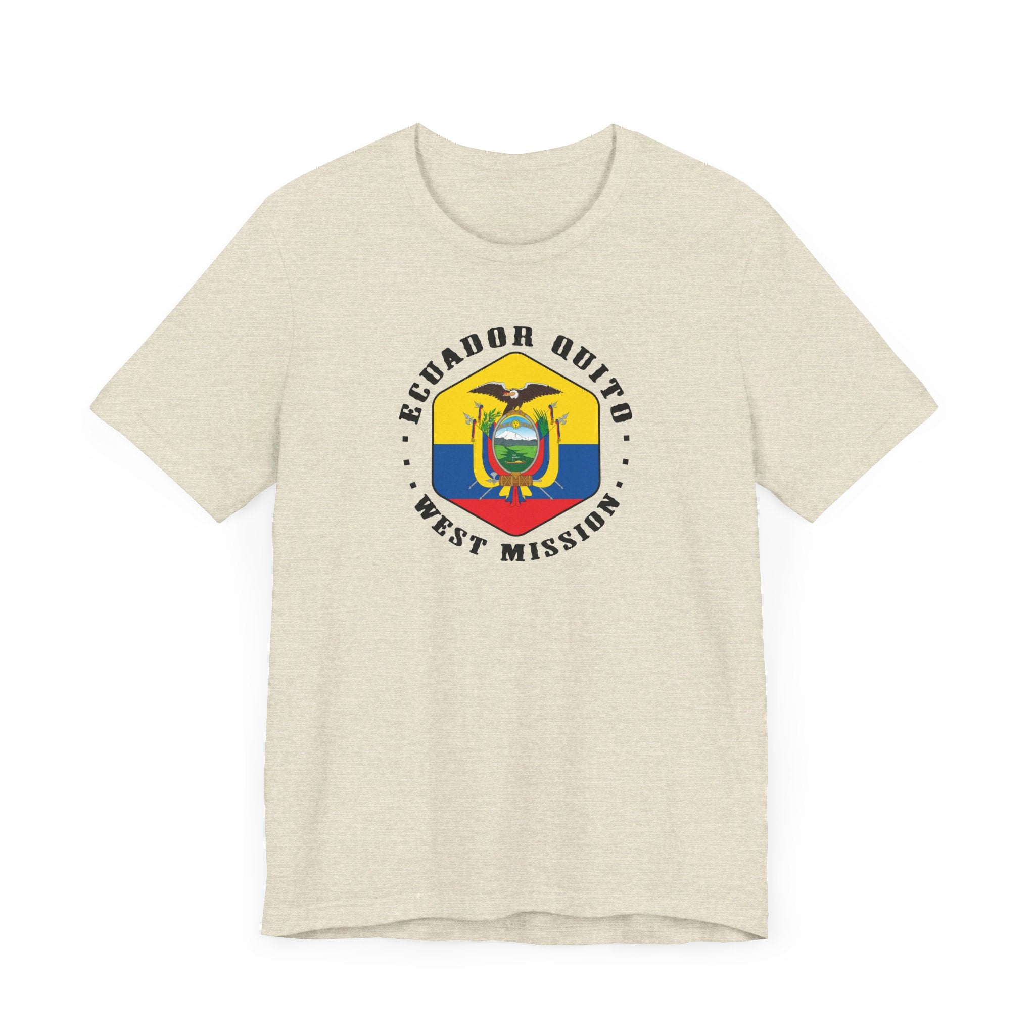 Ecuador Quito West Mission Hexagonal Flag T-shirt - Mission Wishlist - LDS Missionary Gift Store
