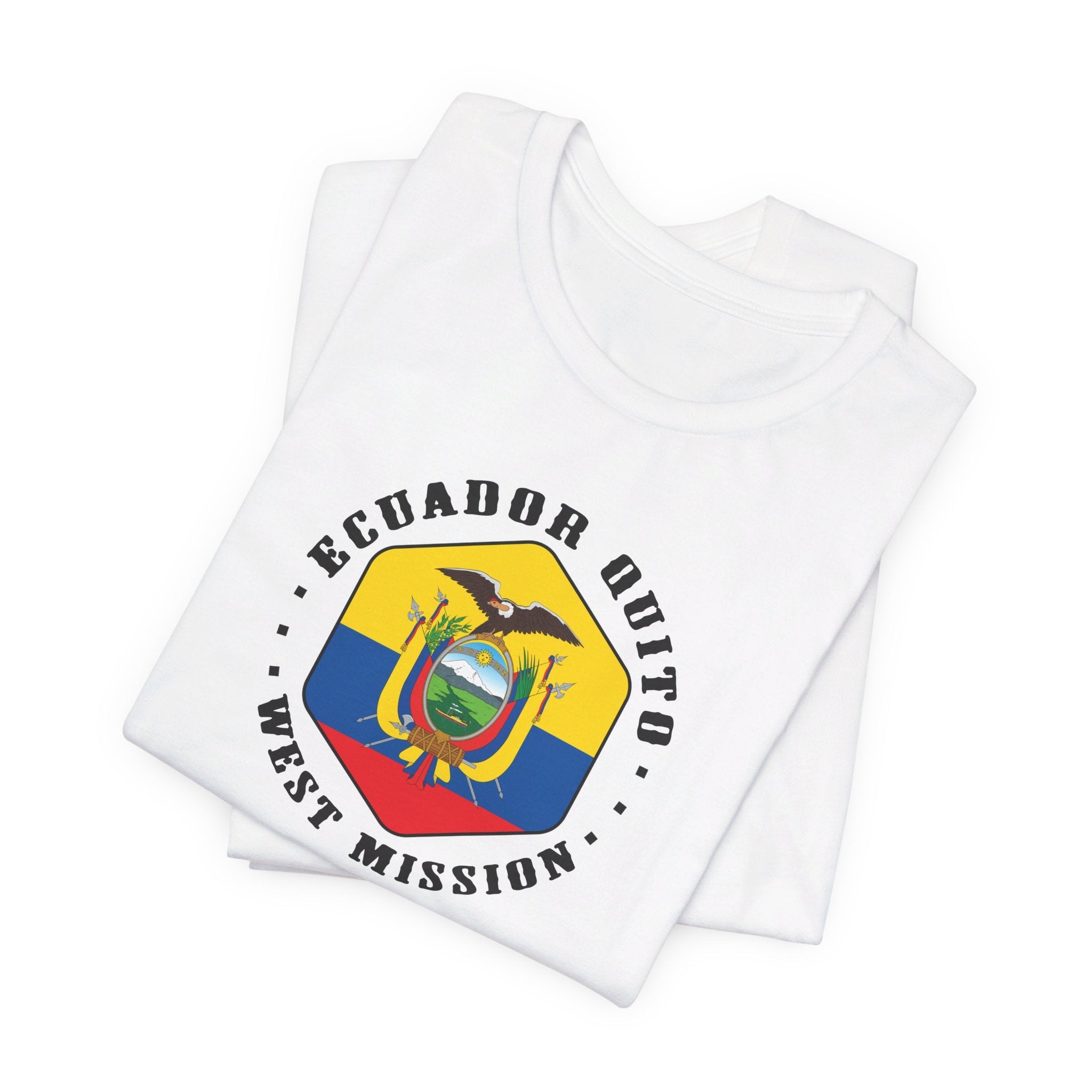 Ecuador Quito West Mission Hexagonal Flag T-shirt - Mission Wishlist - LDS Missionary Gift Store