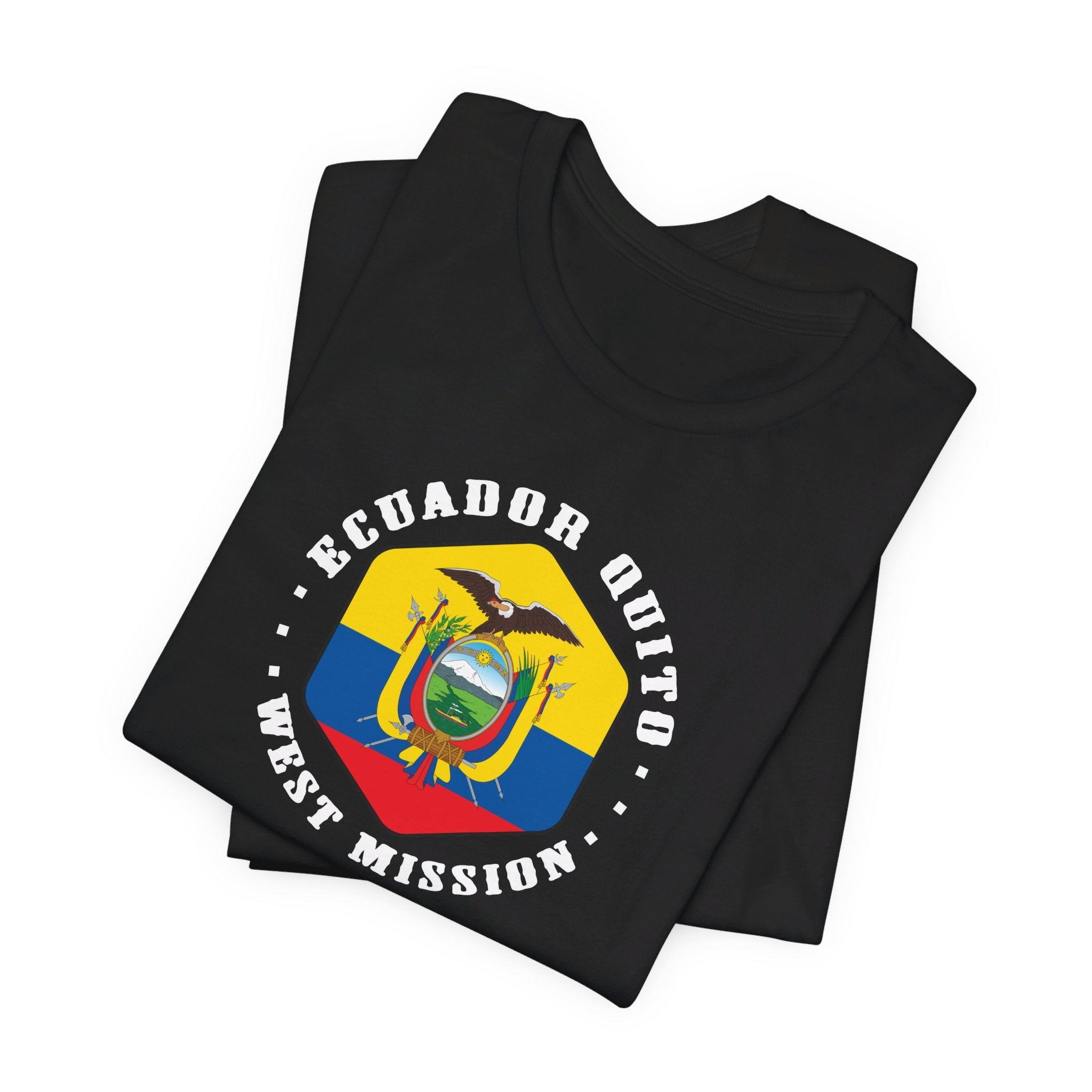 Ecuador Quito West Mission Hexagonal Flag T-shirt - Mission Wishlist - LDS Missionary Gift Store