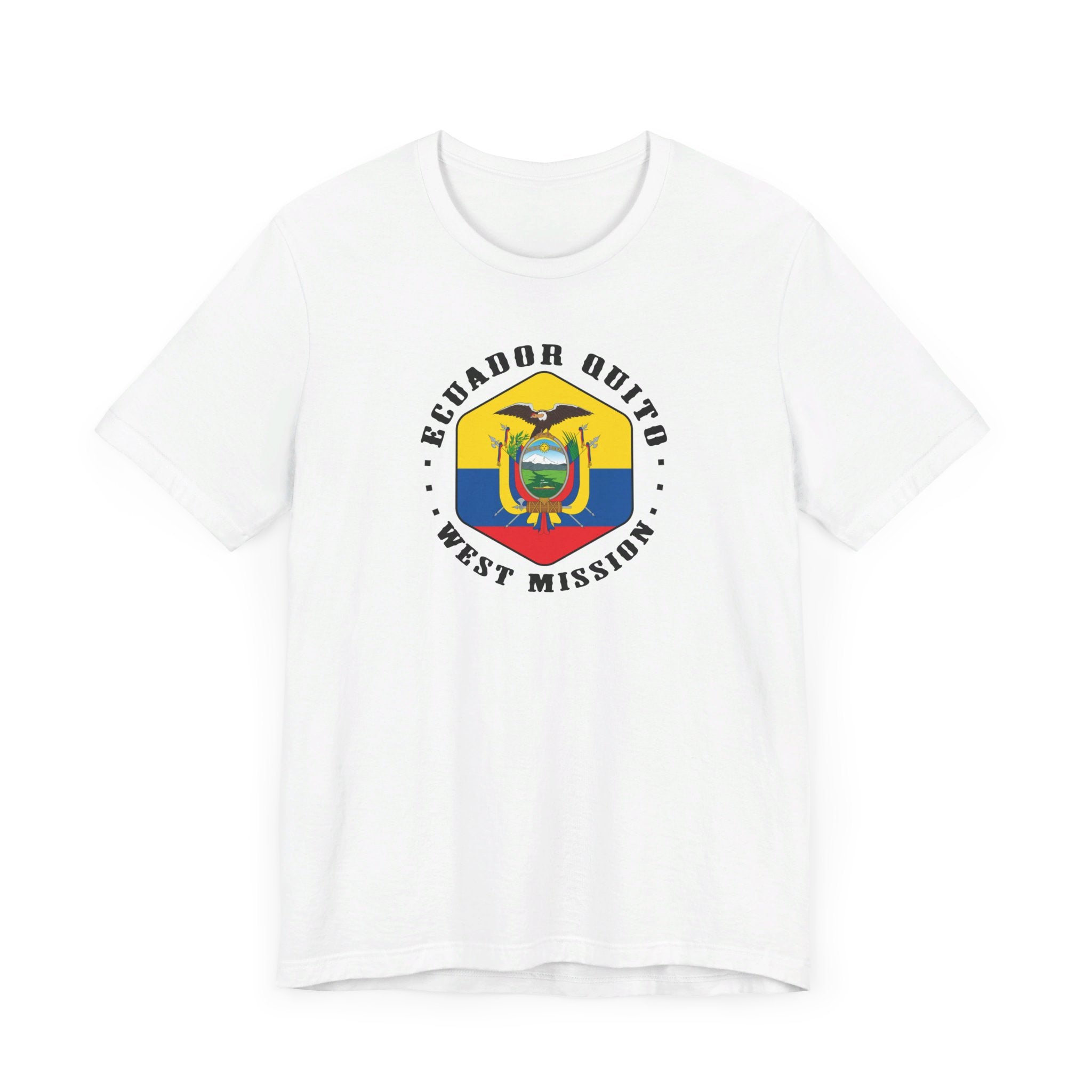 Ecuador Quito West Mission Hexagonal Flag T-shirt - Mission Wishlist - LDS Missionary Gift Store