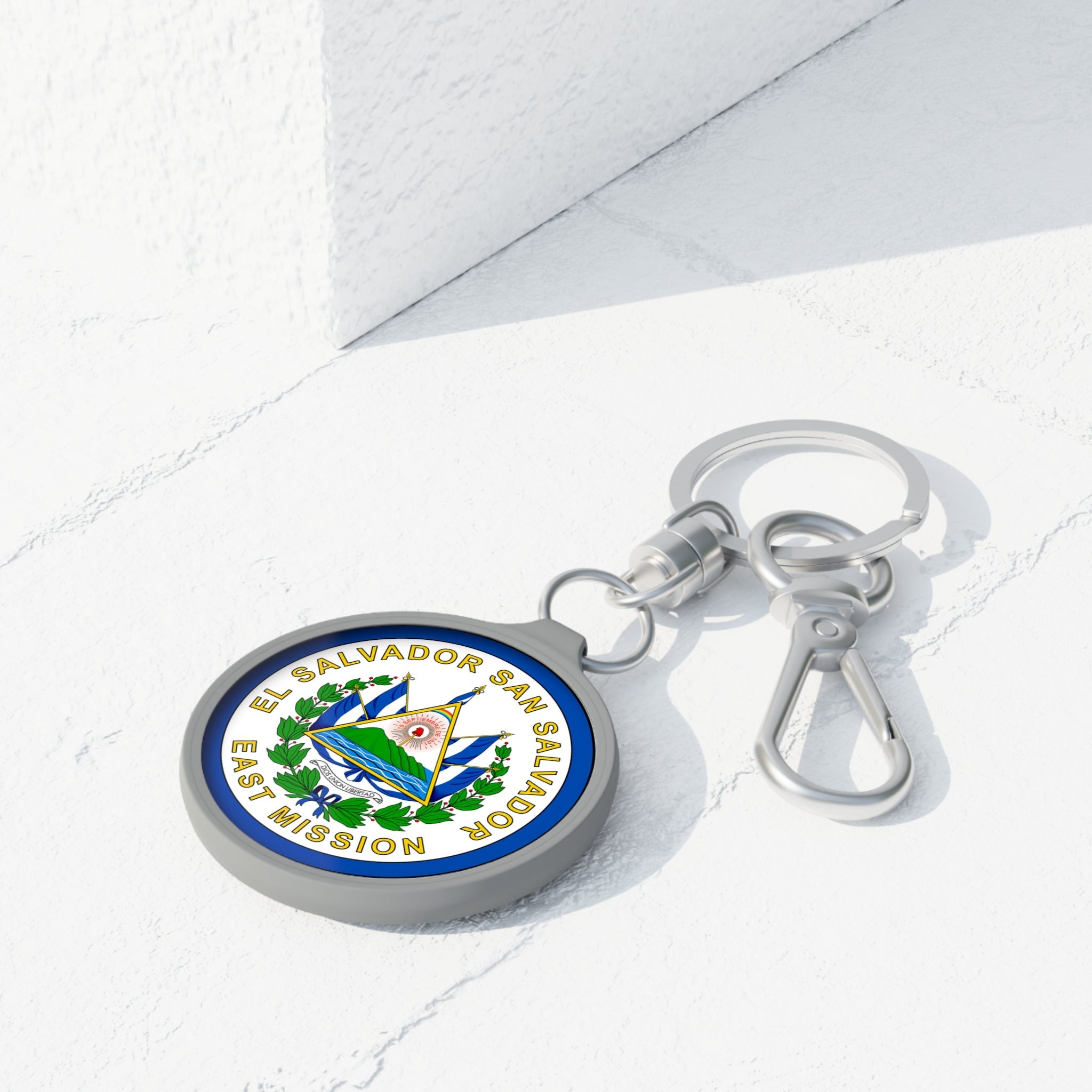 El Salvador San Salvador East Mission Circle Flag Key Tag - Latter-Day Saint LDS Missionary Gift - Book of Mormon