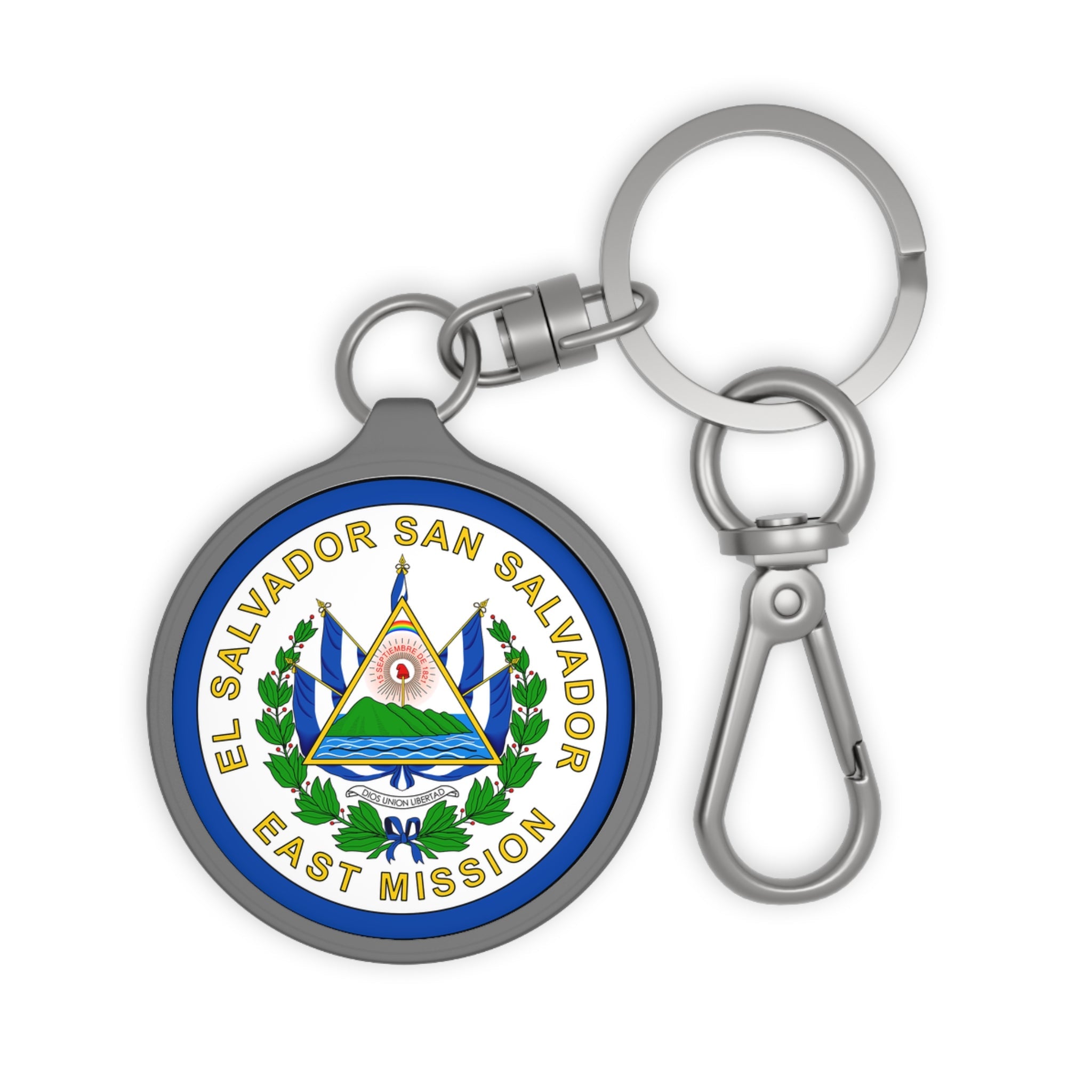 El Salvador San Salvador East Mission Circle Flag Key Tag - Latter-Day Saint LDS Missionary Gift - Book of Mormon