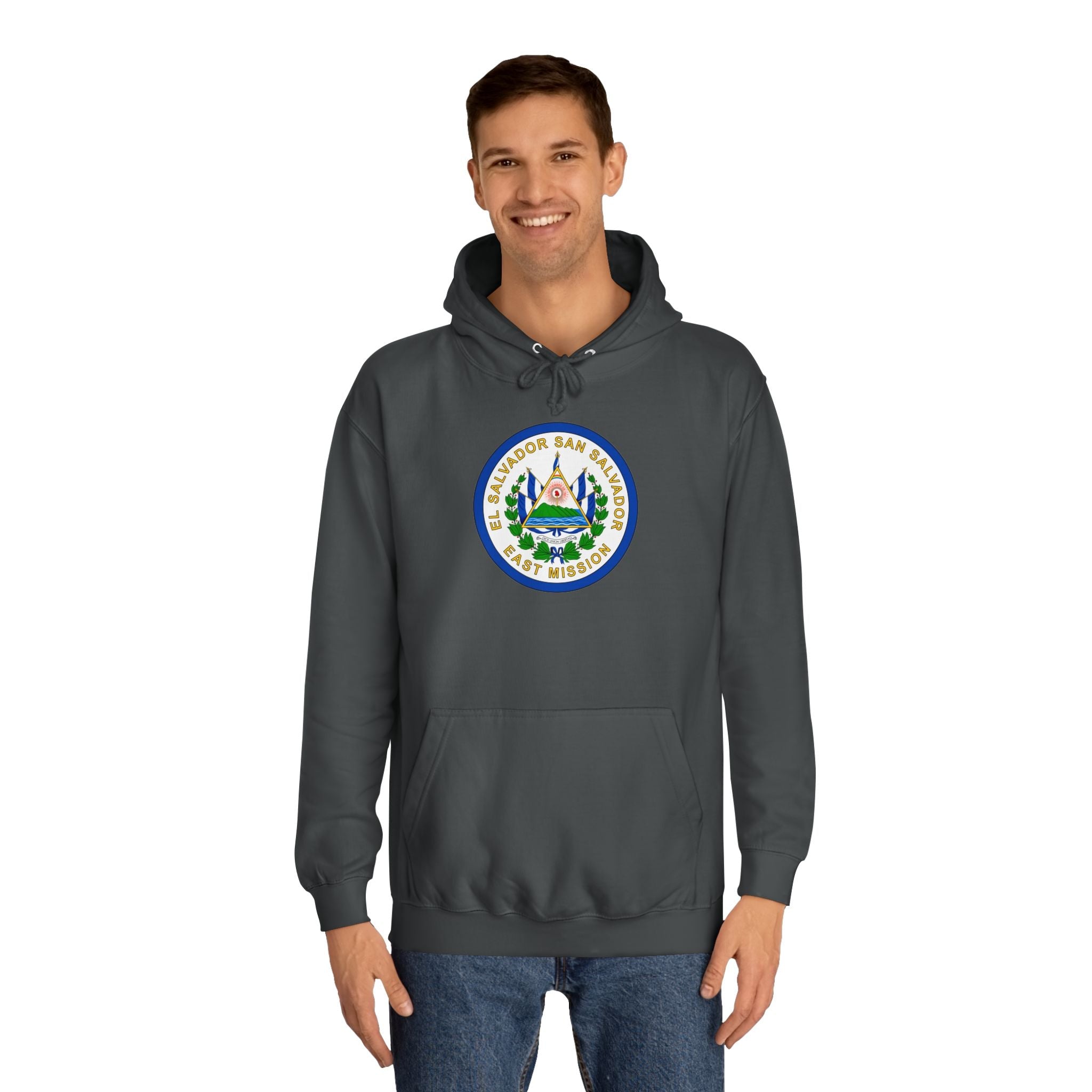 El Salvador San Salvador East Mission Flag Logo (White Border) College Hoodie - Mission Wishlist - LDS Missionary Gift Store