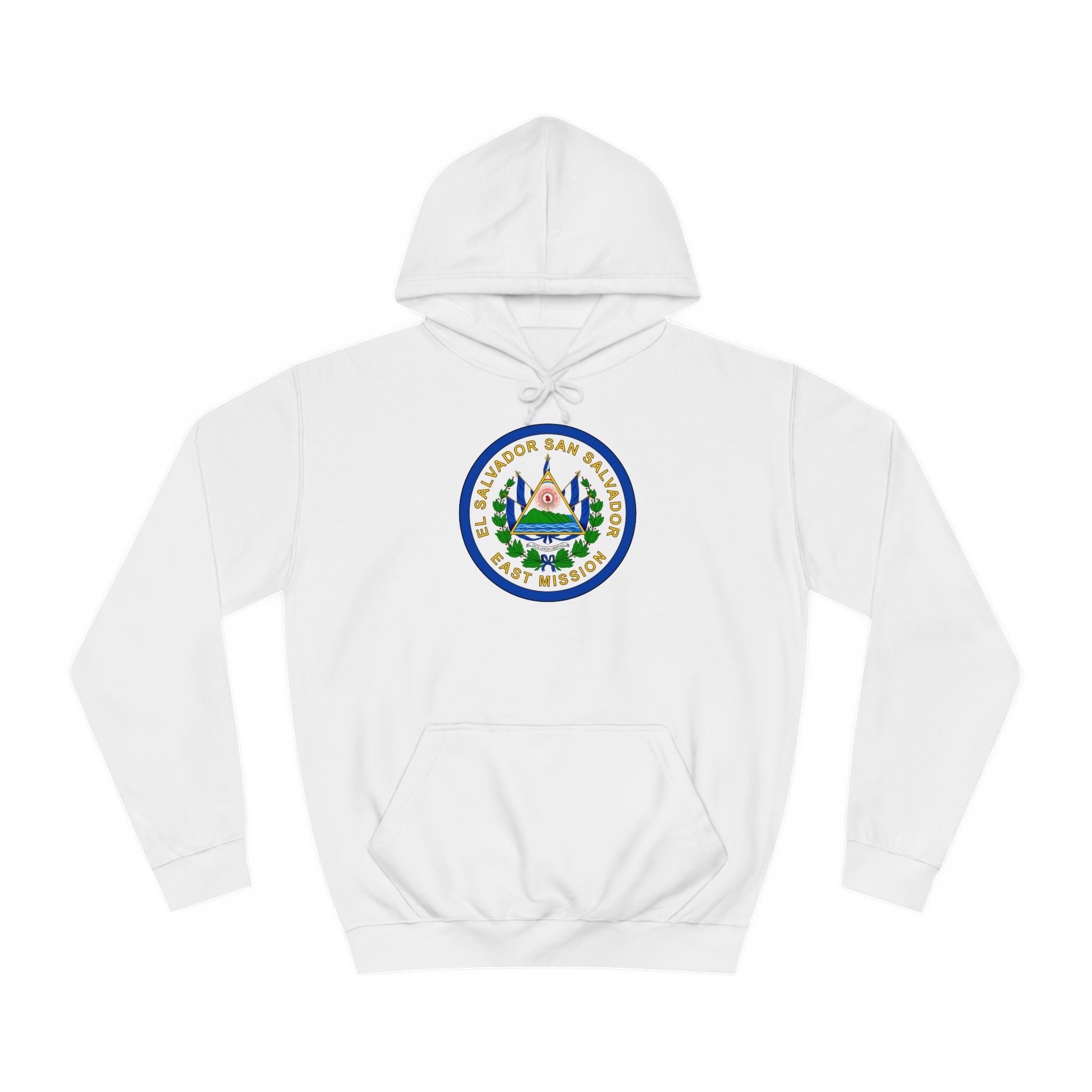 El Salvador San Salvador East Mission Flag Logo (White Border) College Hoodie - Mission Wishlist - LDS Missionary Gift Store