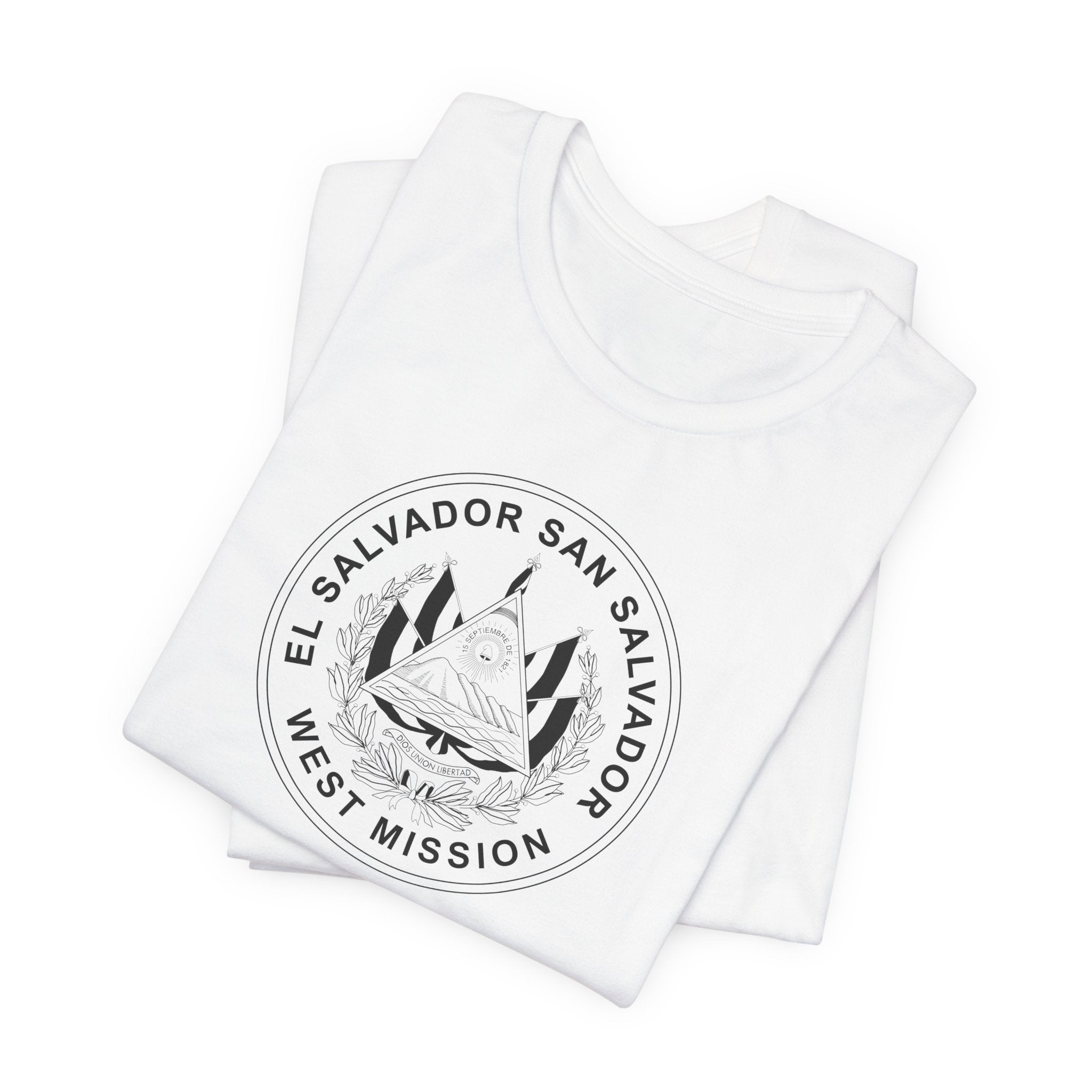 El Salvador San Salvador West Mission Circular Monochrome Logo T-Shirt - Mission Wishlist - LDS Missionary Gift Store