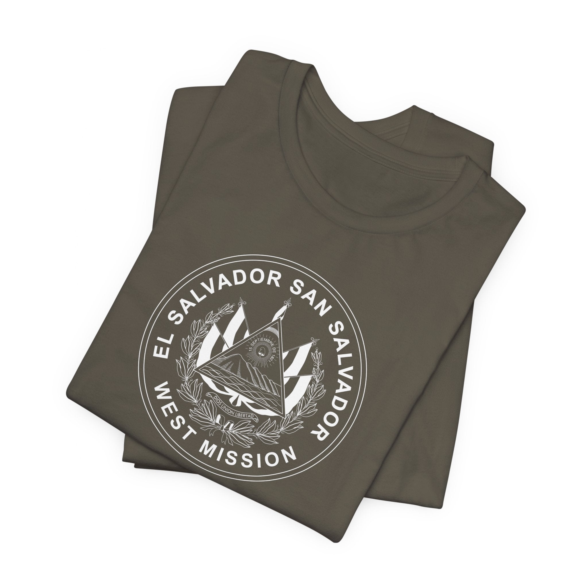 El Salvador San Salvador West Mission Circular Monochrome Logo T-Shirt - Mission Wishlist - LDS Missionary Gift Store