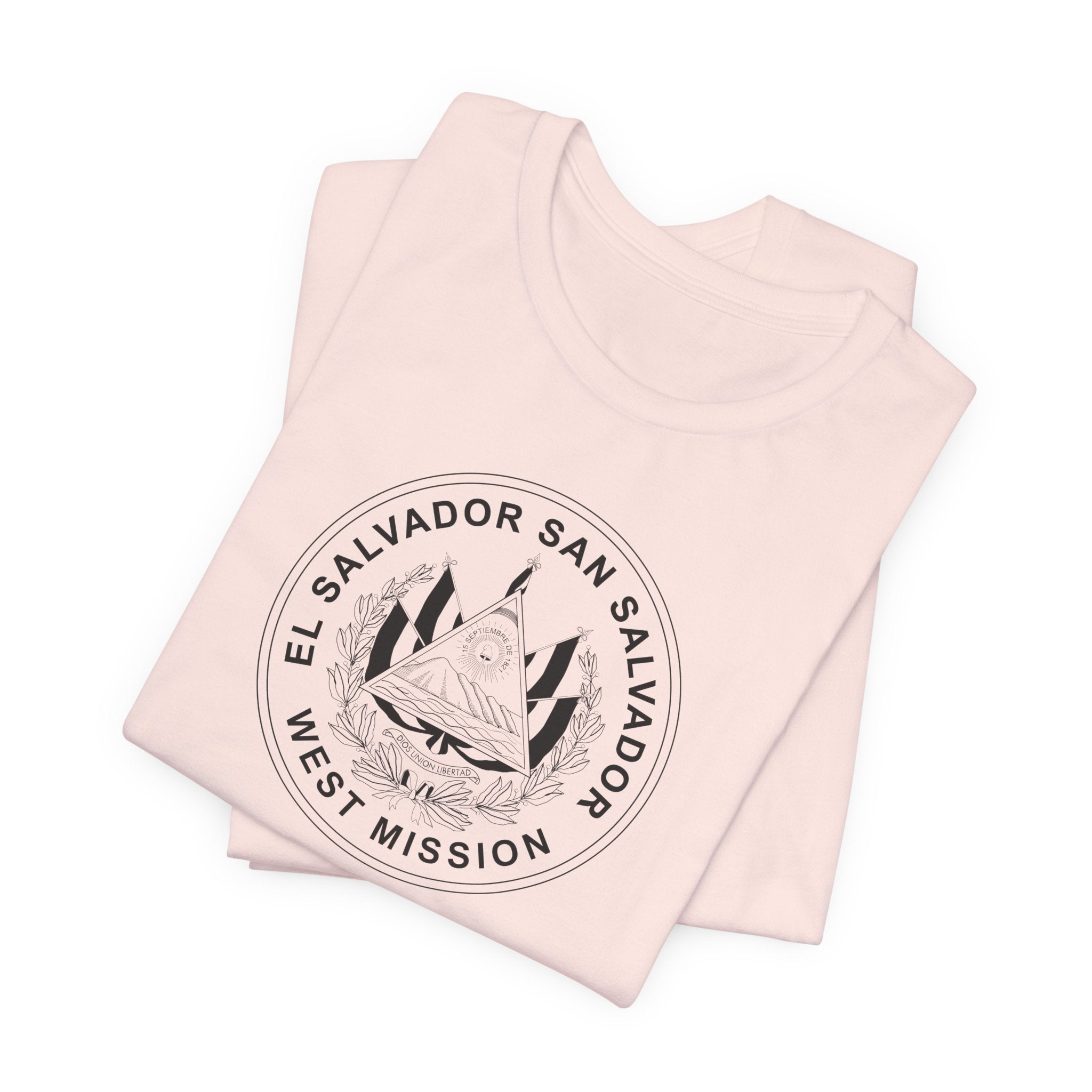 El Salvador San Salvador West Mission Circular Monochrome Logo T-Shirt - Mission Wishlist - LDS Missionary Gift Store