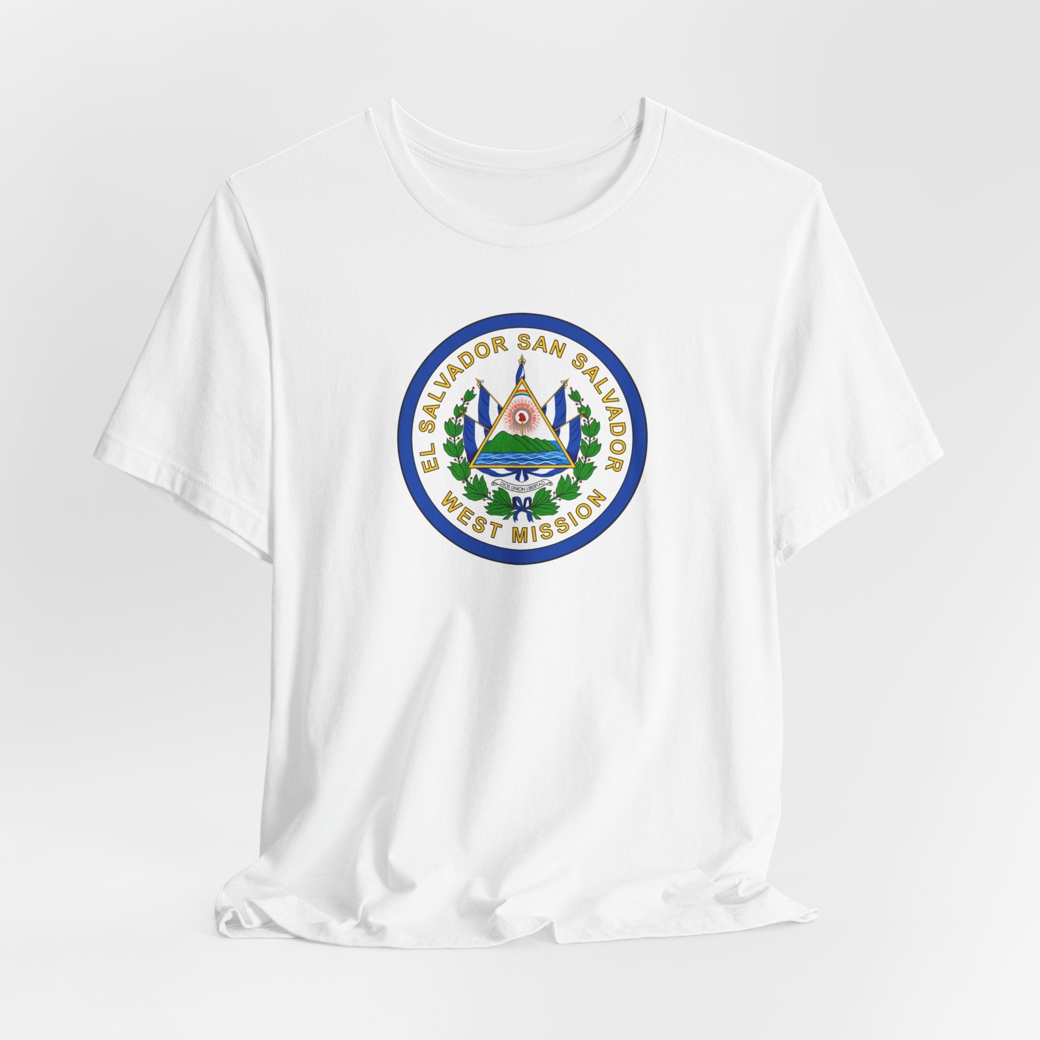 El Salvador San Salvador West Mission Flag Logo (White Border) T-shirt - Mission Wishlist - LDS Missionary Gift Store