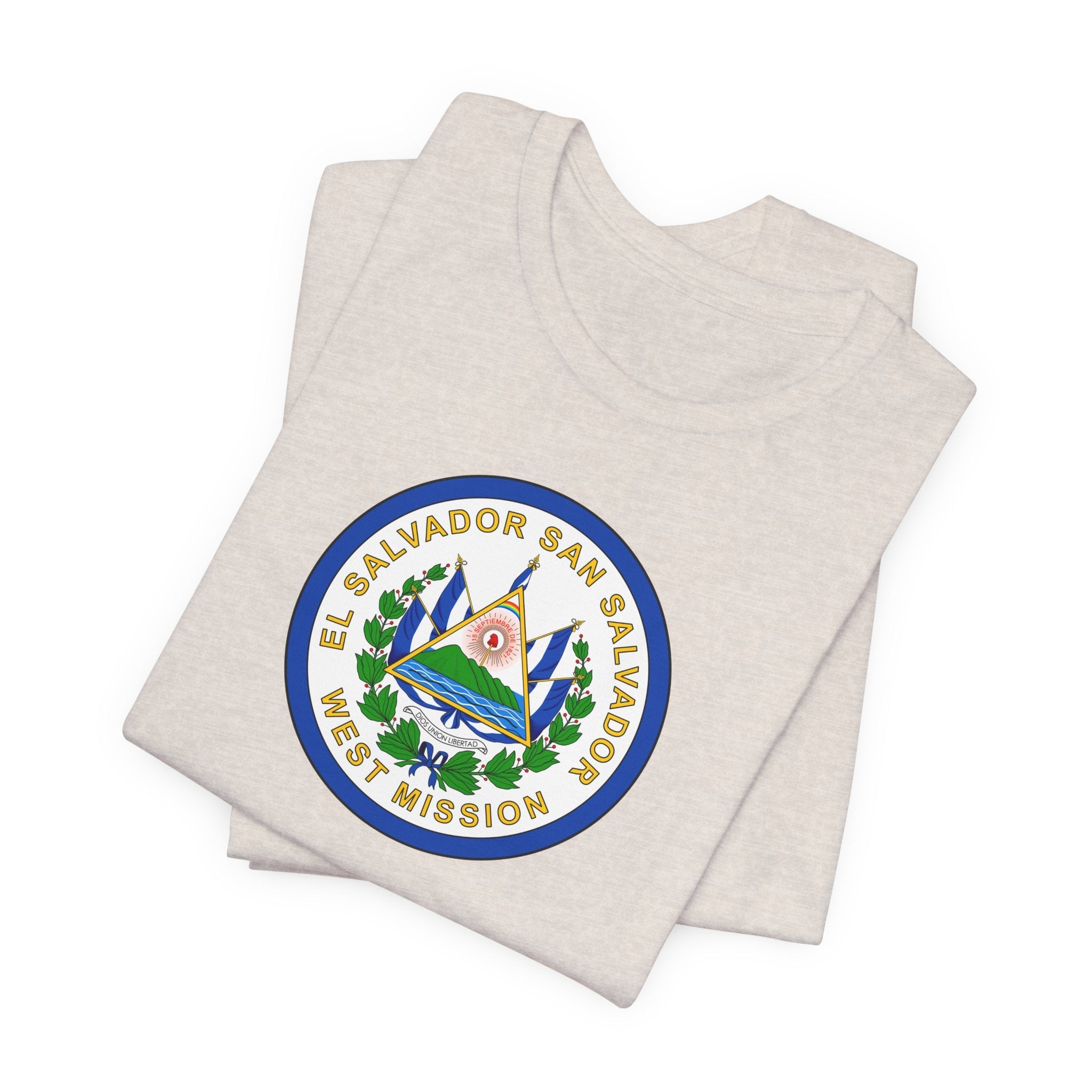 El Salvador San Salvador West Mission Flag Logo (White Border) T-shirt - Mission Wishlist - LDS Missionary Gift Store