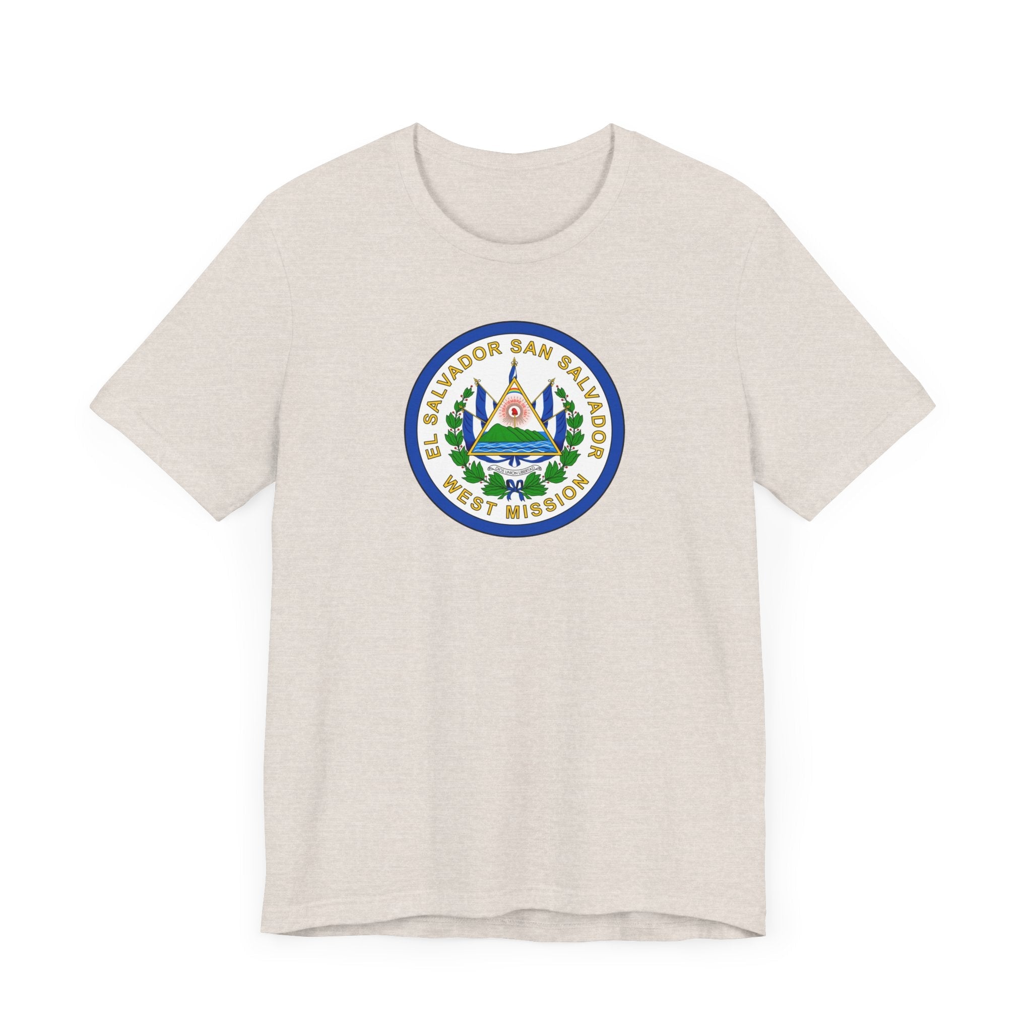 El Salvador San Salvador West Mission Flag Logo (White Border) T-shirt - Mission Wishlist - LDS Missionary Gift Store