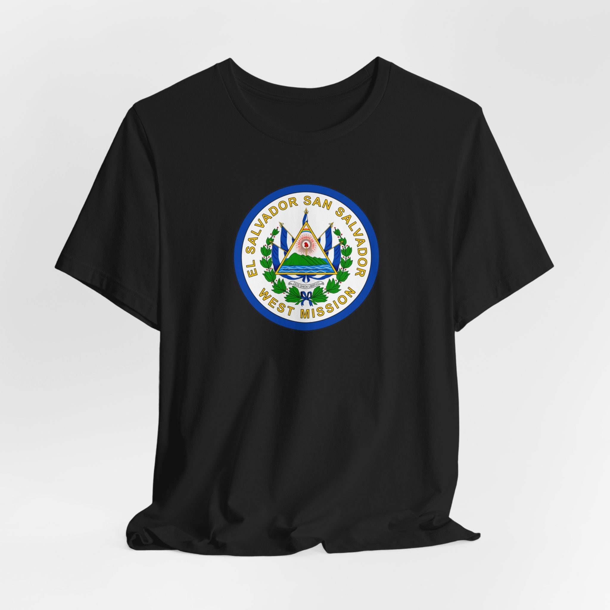 El Salvador San Salvador West Mission Flag Logo (White Border) T-shirt - Mission Wishlist - LDS Missionary Gift Store