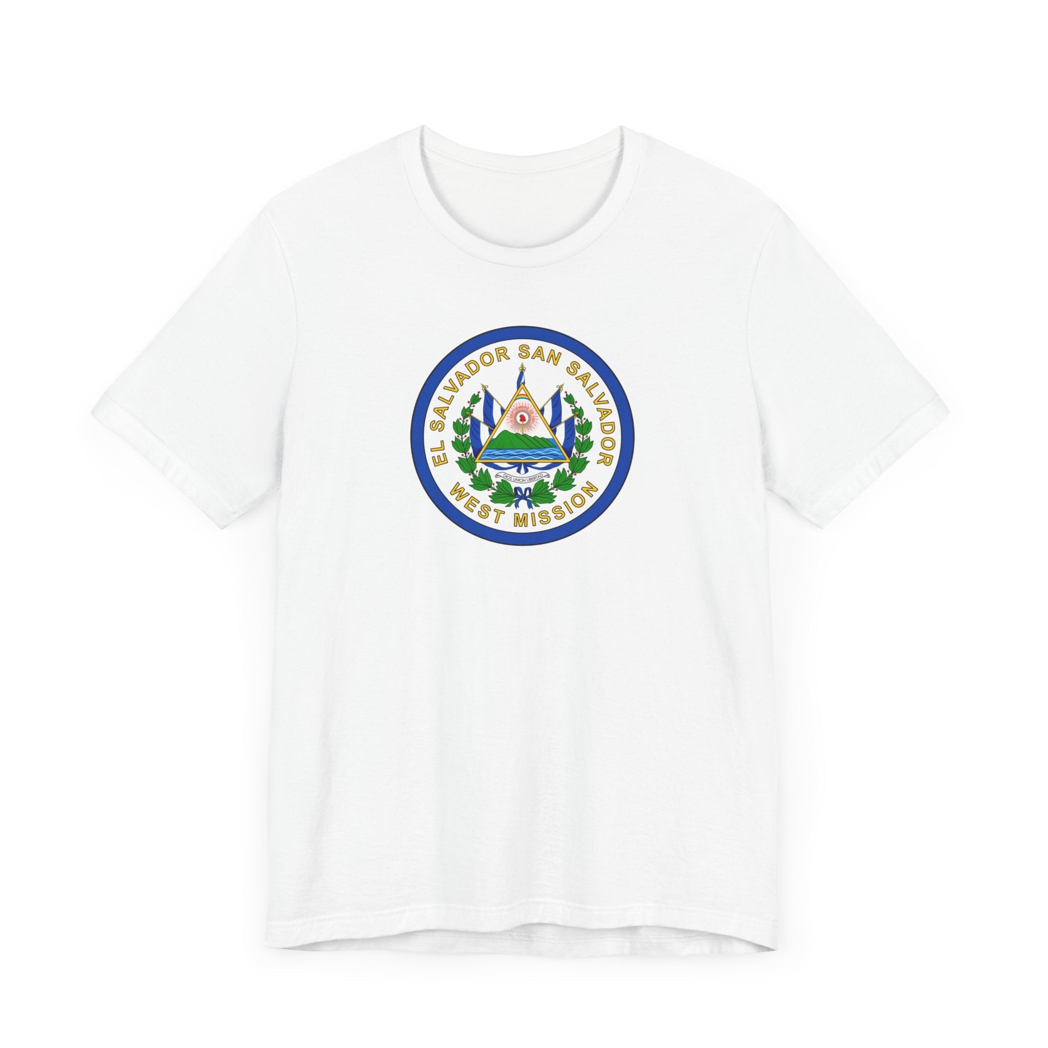 El Salvador San Salvador West Mission Flag Logo (White Border) T-shirt - Mission Wishlist - LDS Missionary Gift Store