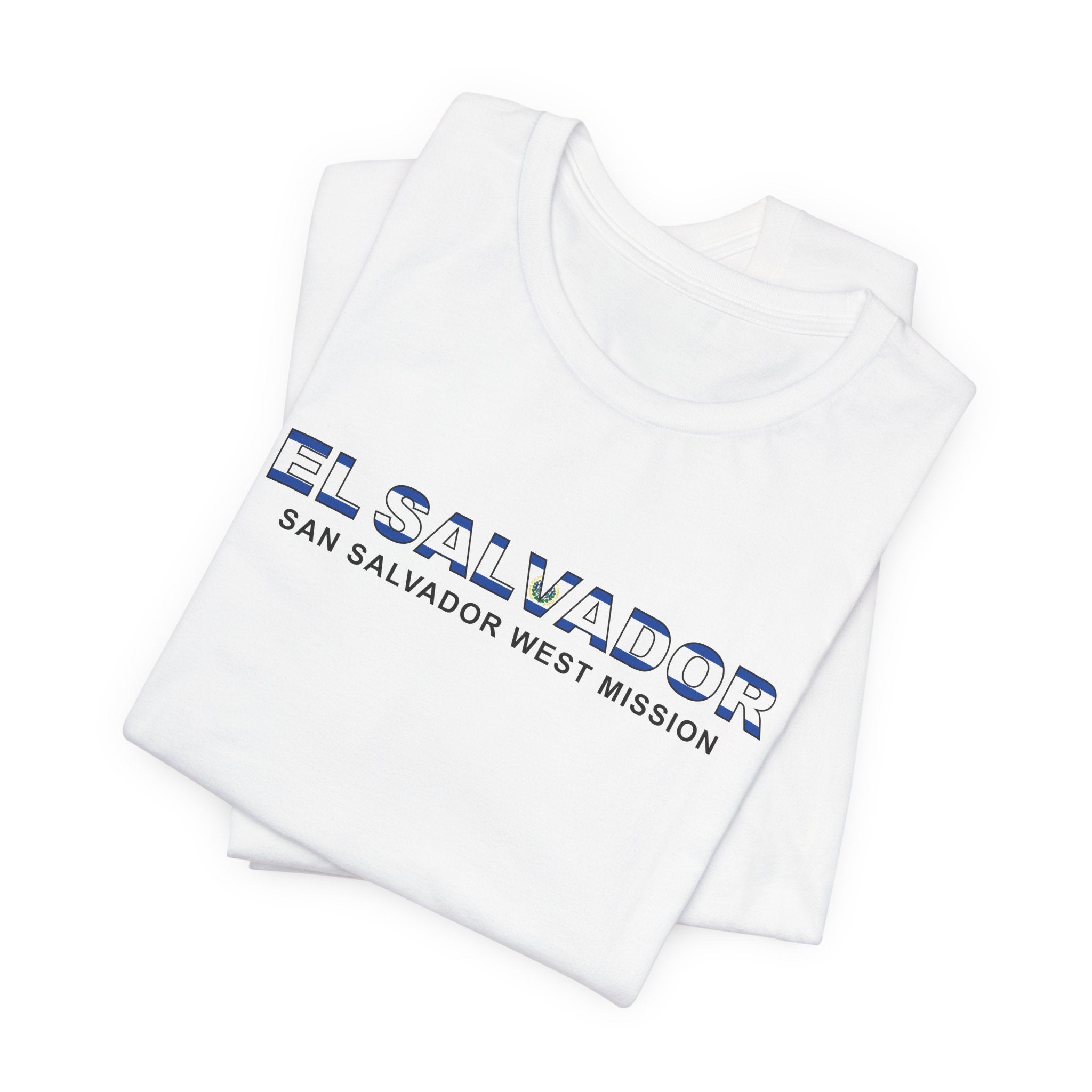 El Salvador San Salvador West Mission Flag Title T-shirt - Mission Wishlist - LDS Missionary Gift Store