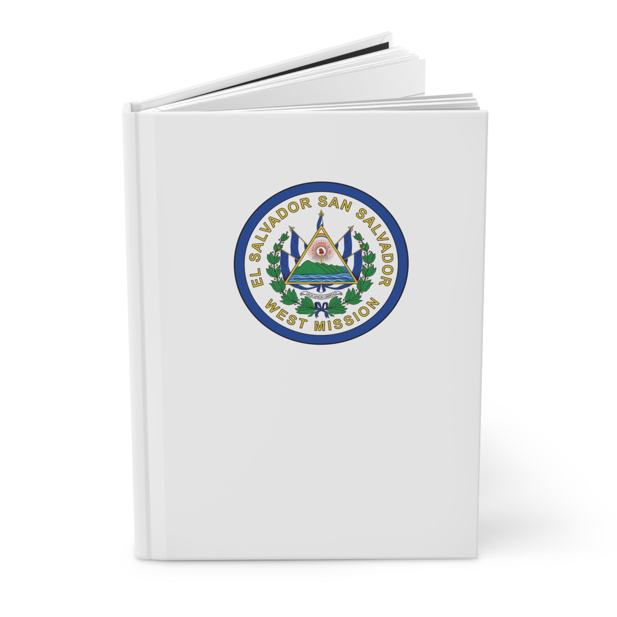 El Salvador San Salvador West Mission Logo Design White Hardcover Journal Matte - Mission Wishlist - LDS Missionary Gift Store