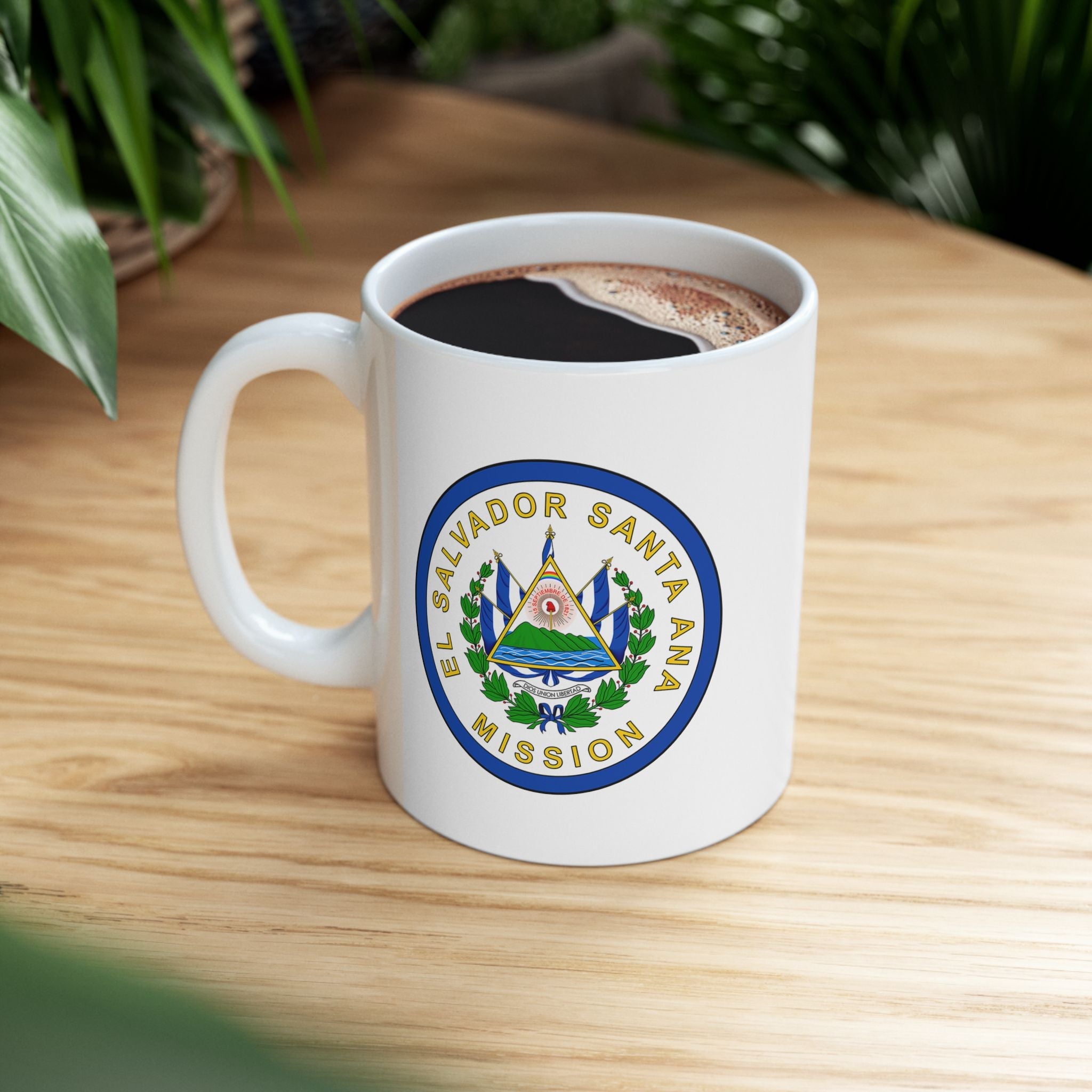 El Salvador Santa Ana Mission Circular Flag White Ceramic Mug - Latter-Day Saint LDS Missionary Gift - Book of Mormon