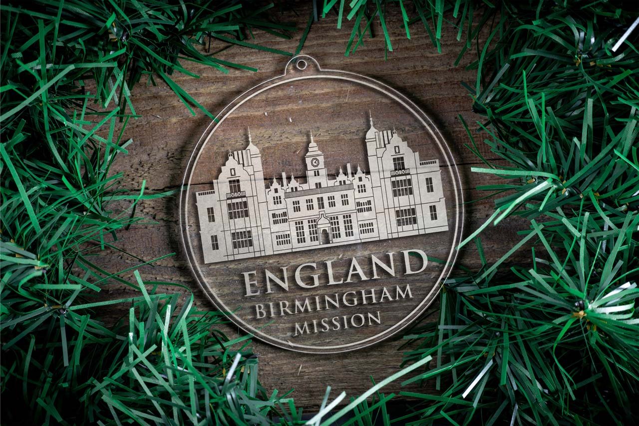 England Birmingham Mission Christmas Ornament - Latter-Day Saint LDS Missionary Gift - Book of Mormon