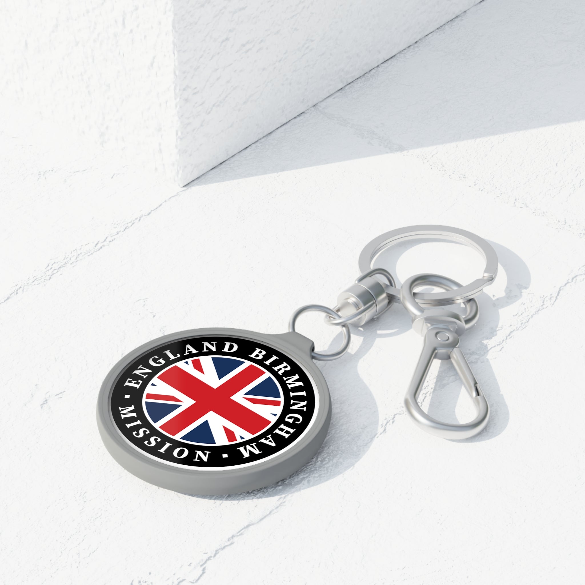 England Birmingham Mission Circle Flag Key Tag - Latter-Day Saint LDS Missionary Gift - Book of Mormon