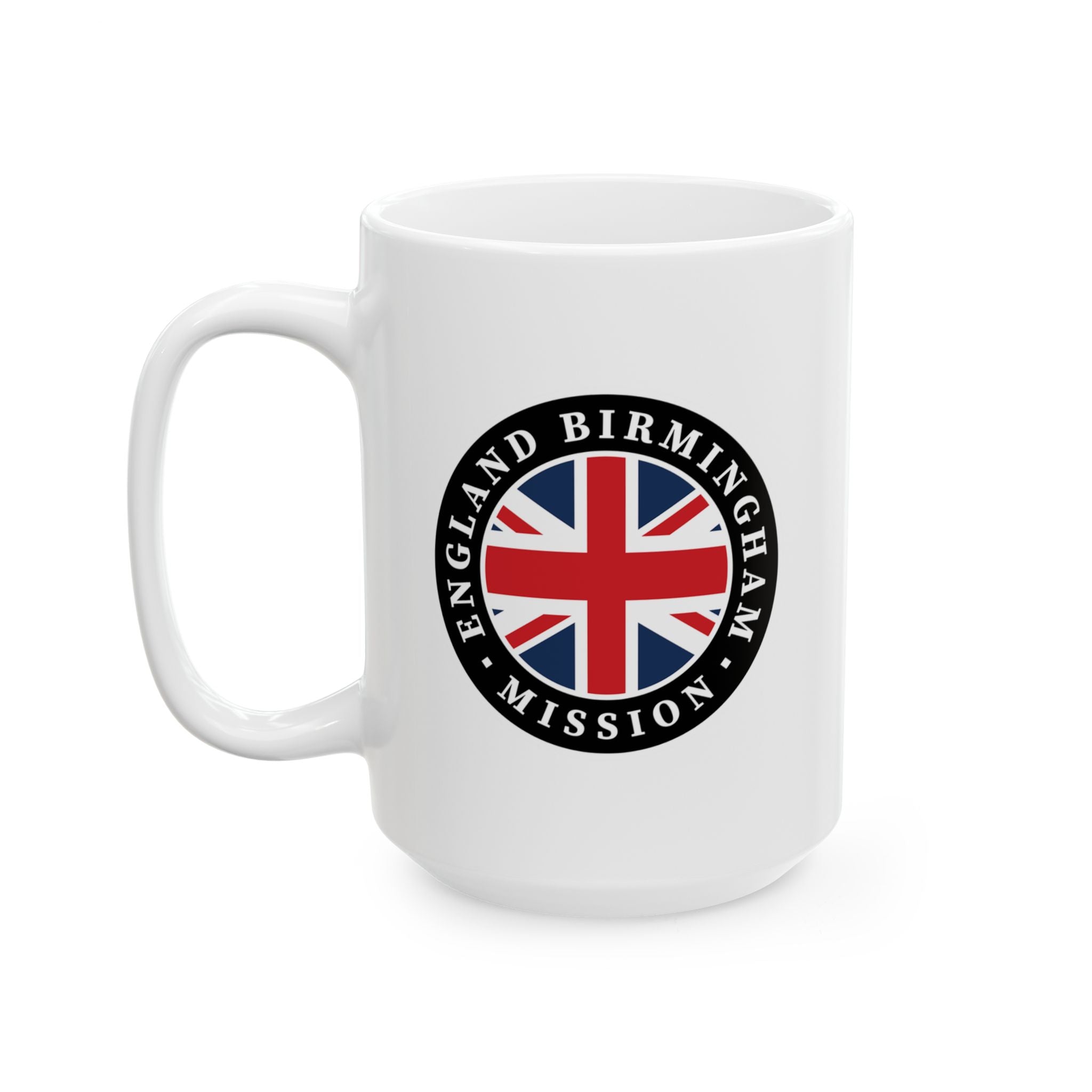 England Birmingham Mission Circular Flag White Ceramic Mug - Latter-Day Saint LDS Missionary Gift - Book of Mormon
