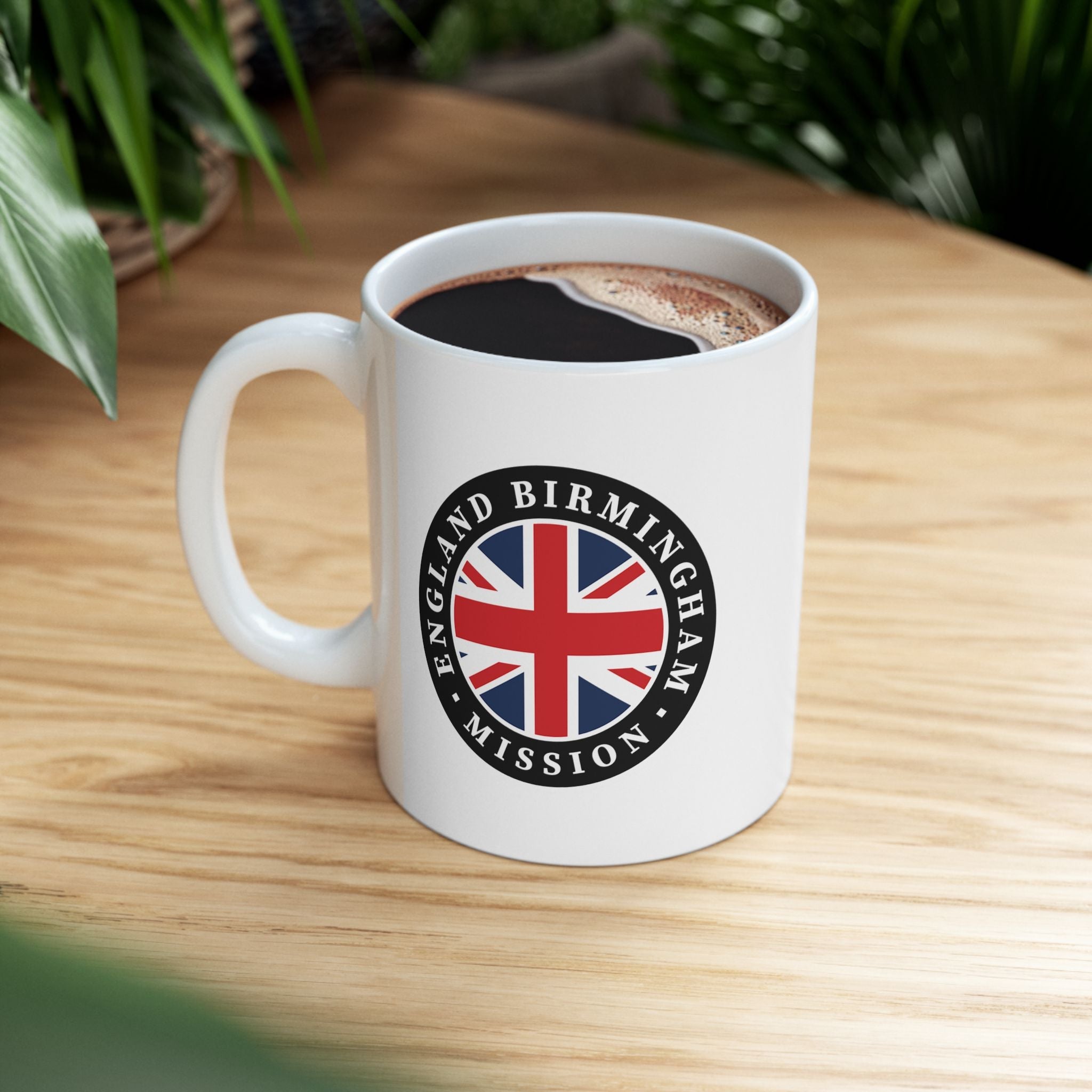 England Birmingham Mission Circular Flag White Ceramic Mug - Latter-Day Saint LDS Missionary Gift - Book of Mormon
