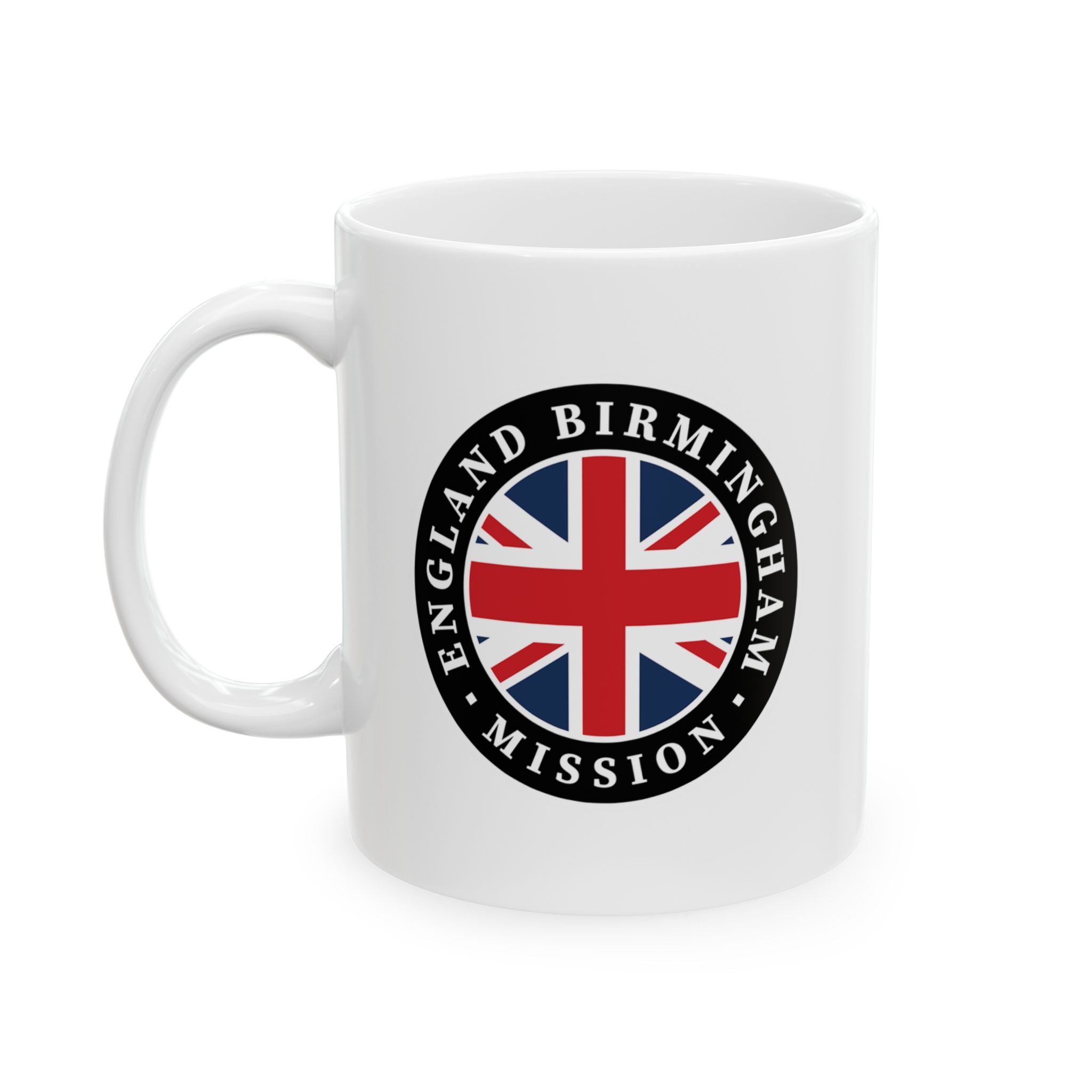 England Birmingham Mission Circular Flag White Ceramic Mug - Latter-Day Saint LDS Missionary Gift - Book of Mormon