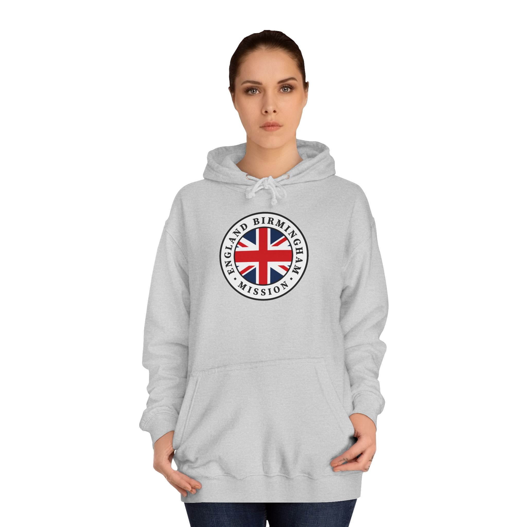 England Birmingham Mission Flag Logo (White Border) College Hoodie - Mission Wishlist - LDS Missionary Gift Store
