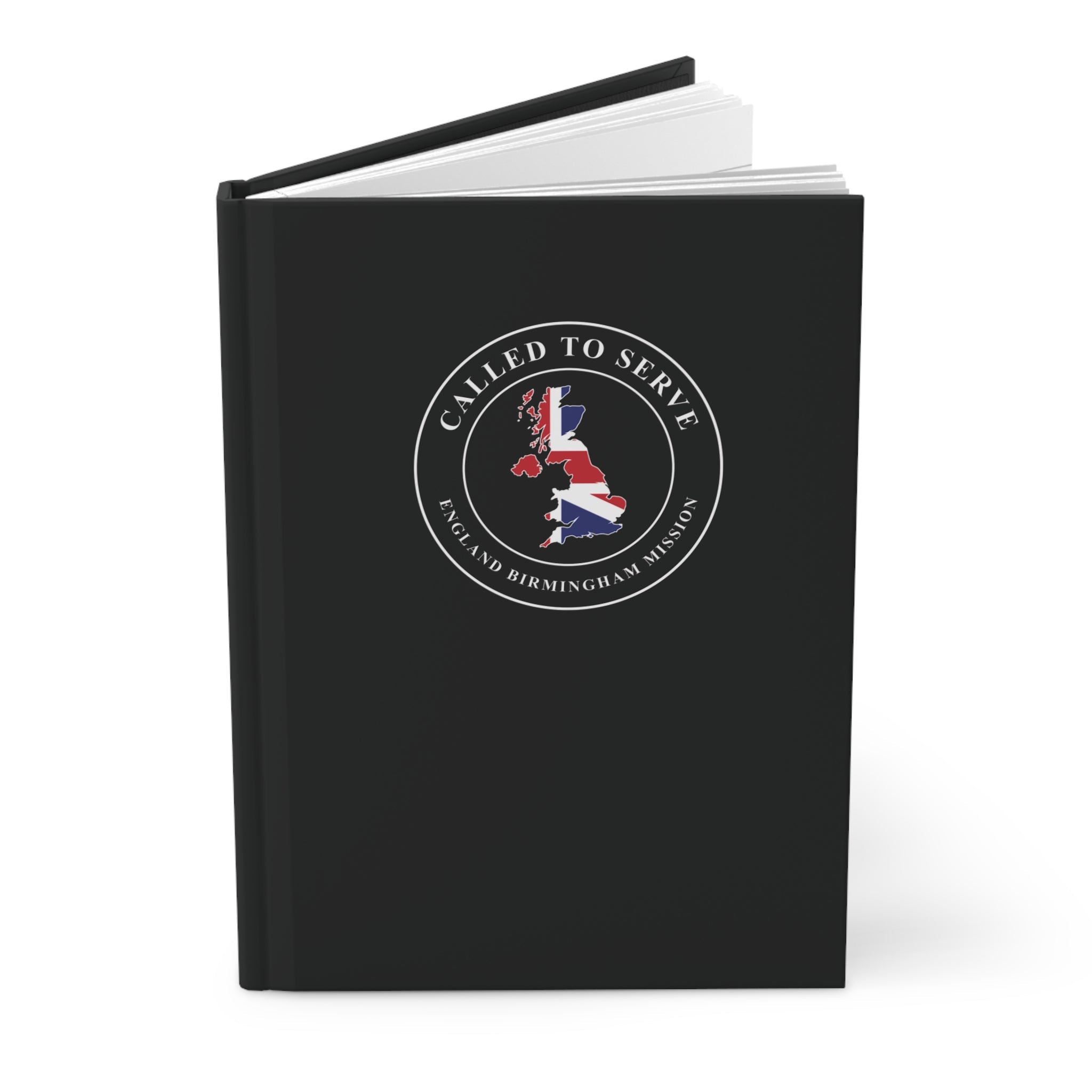 England Birmingham Mission Flag Map Called to Serve Black Hardcover Journal Matte - Latter-Day Saint LDS Missionary Gift - Book of Mormon