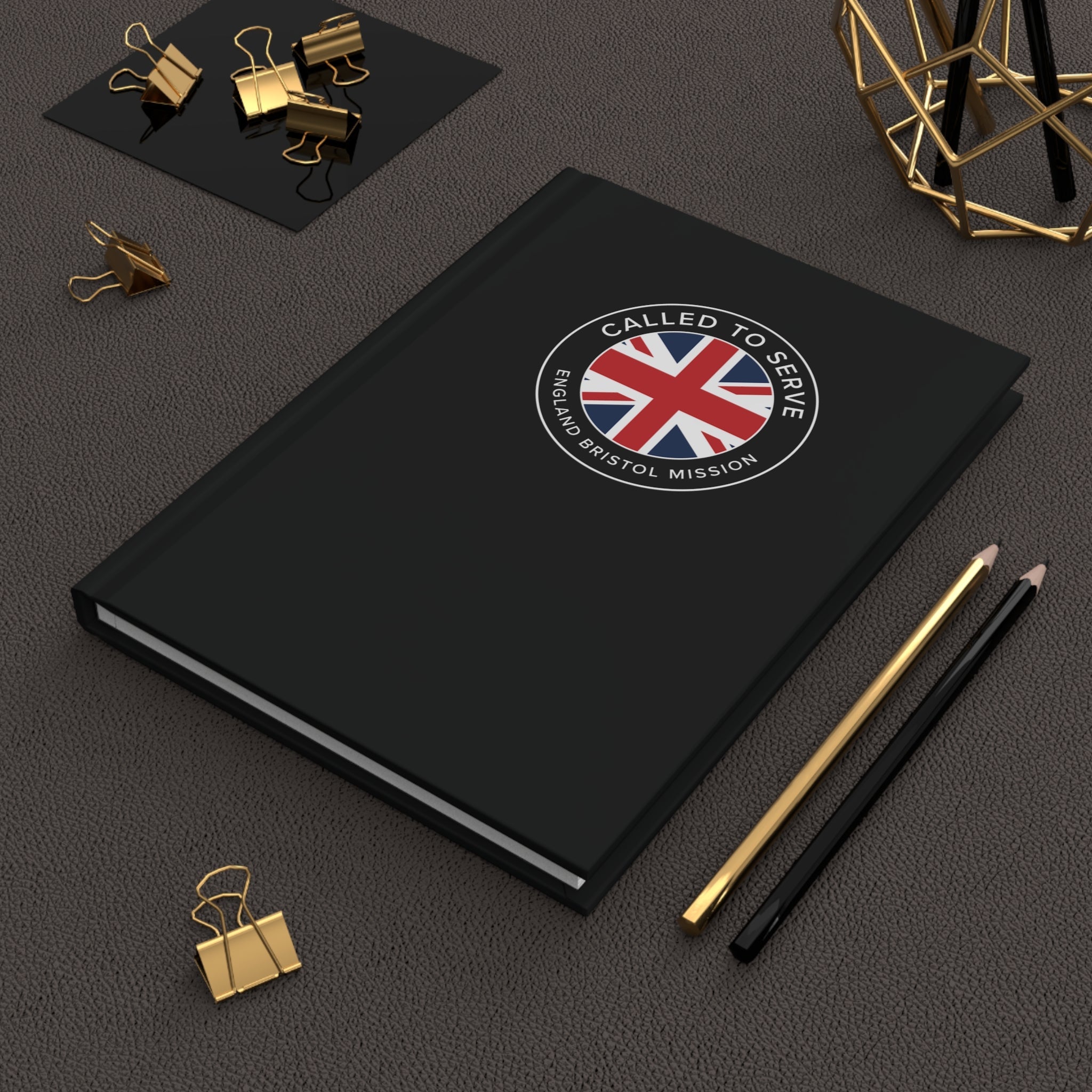 England Bristol Mission Circle Flag Called to Serve Black Hardcover Journal Matte - Mission Wishlist - LDS Missionary Gift Store