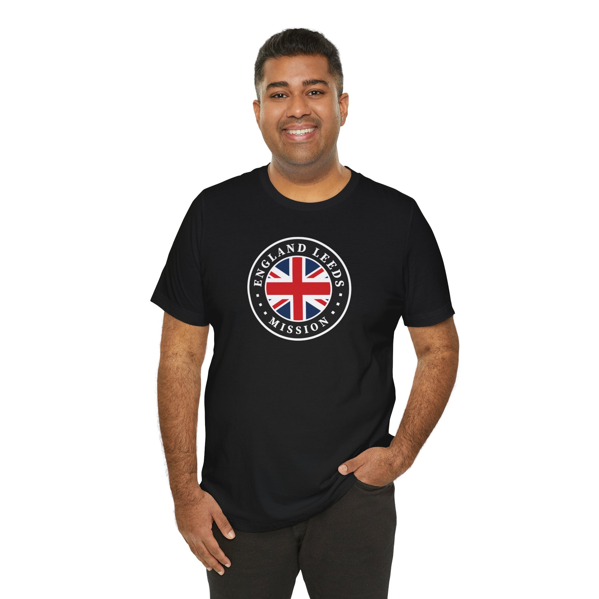 England Leeds Mission Flag Logo (Black Border) T-shirt - Mission Wishlist - LDS Missionary Gift Store