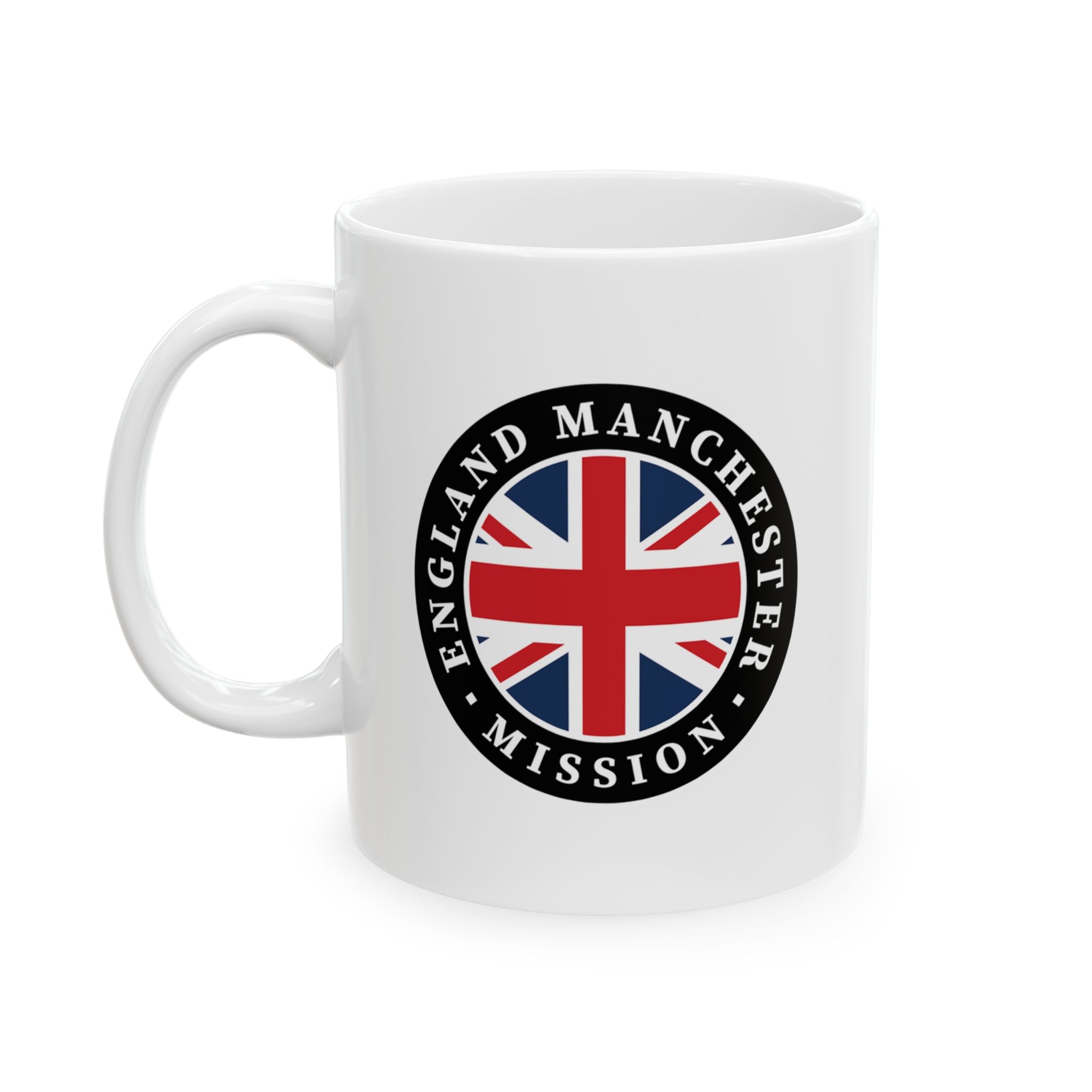 England Manchester Mission Circular Flag White Ceramic Mug - Latter-Day Saint LDS Missionary Gift - Book of Mormon