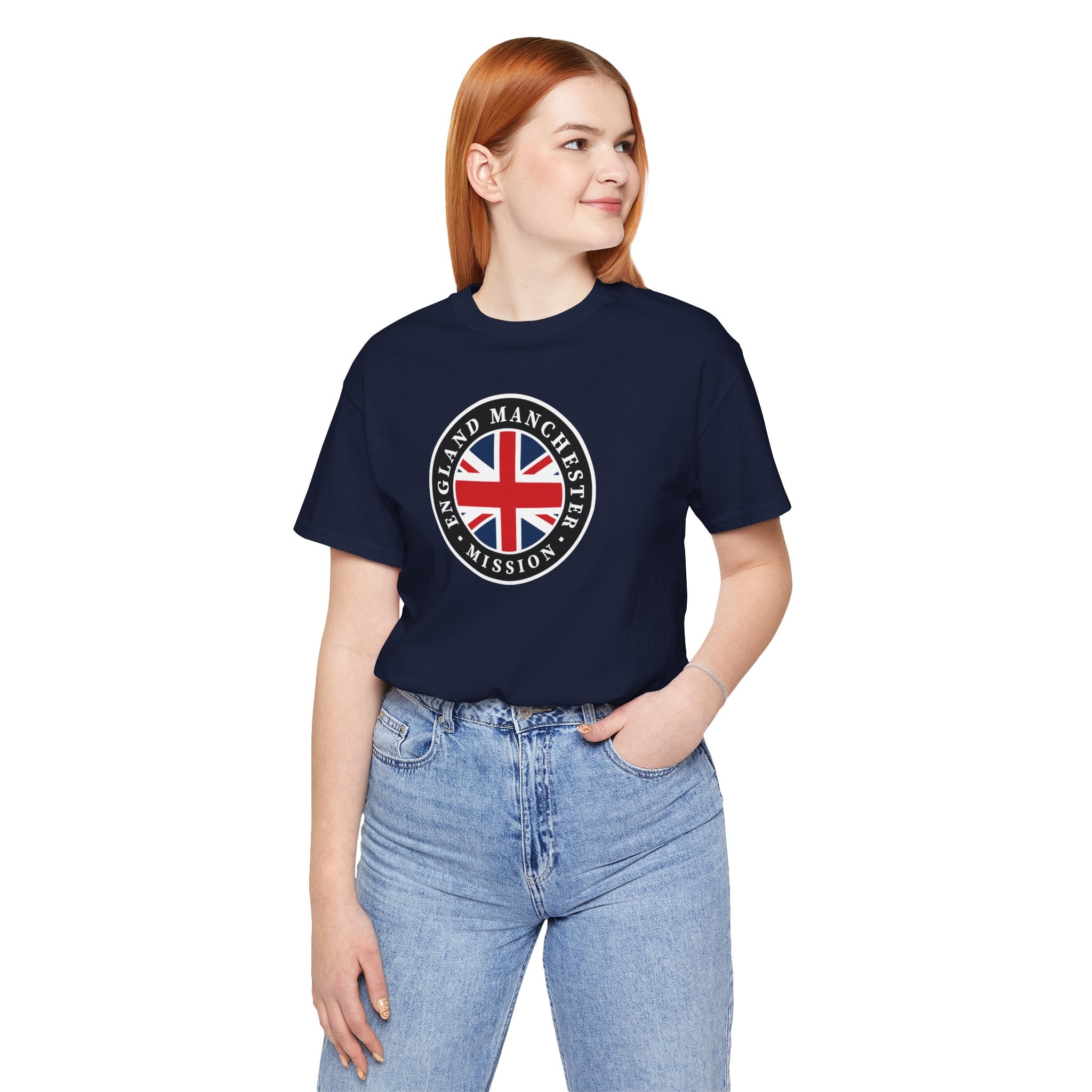England Manchester Mission Flag Logo (Black Border) T-shirt - Mission Wishlist - LDS Missionary Gift Store