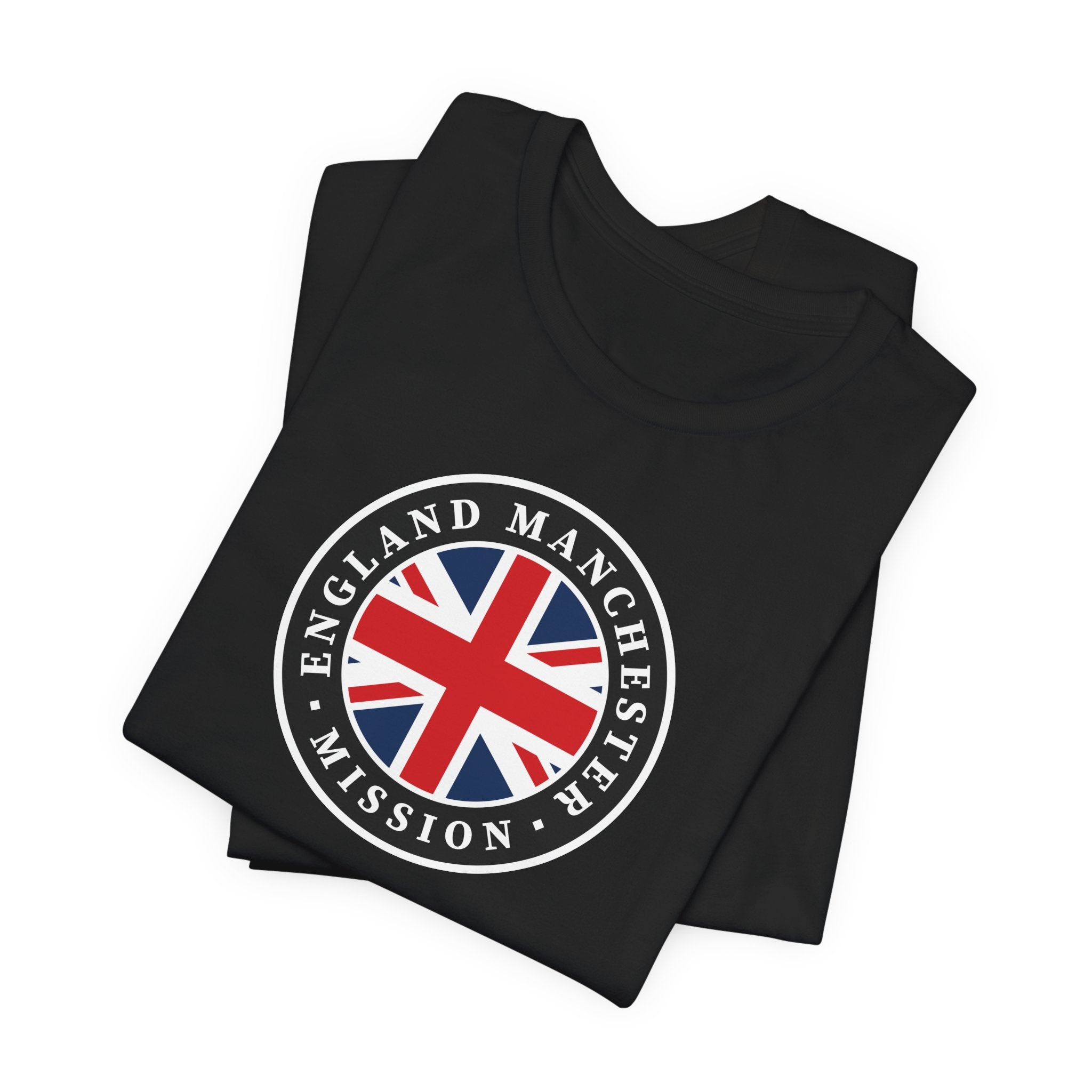England Manchester Mission Flag Logo (Black Border) T-shirt - Mission Wishlist - LDS Missionary Gift Store