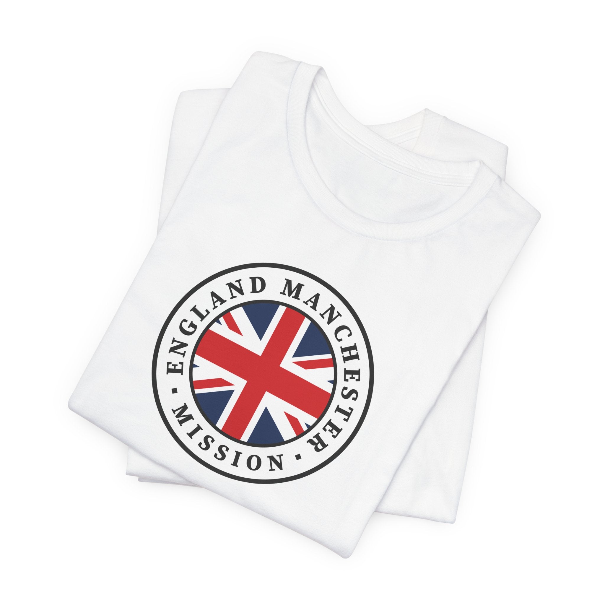 England Manchester Mission Flag Logo (White Border) T-shirt - Latter-Day Saint LDS Missionary Gift - Book of Mormon