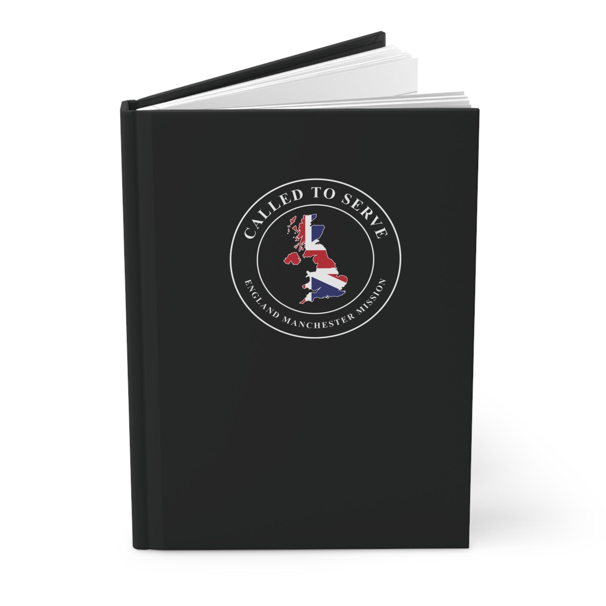 England Manchester Mission Flag Map Called to Serve Black Hardcover Journal Matte - Latter-Day Saint LDS Missionary Gift - Book of Mormon