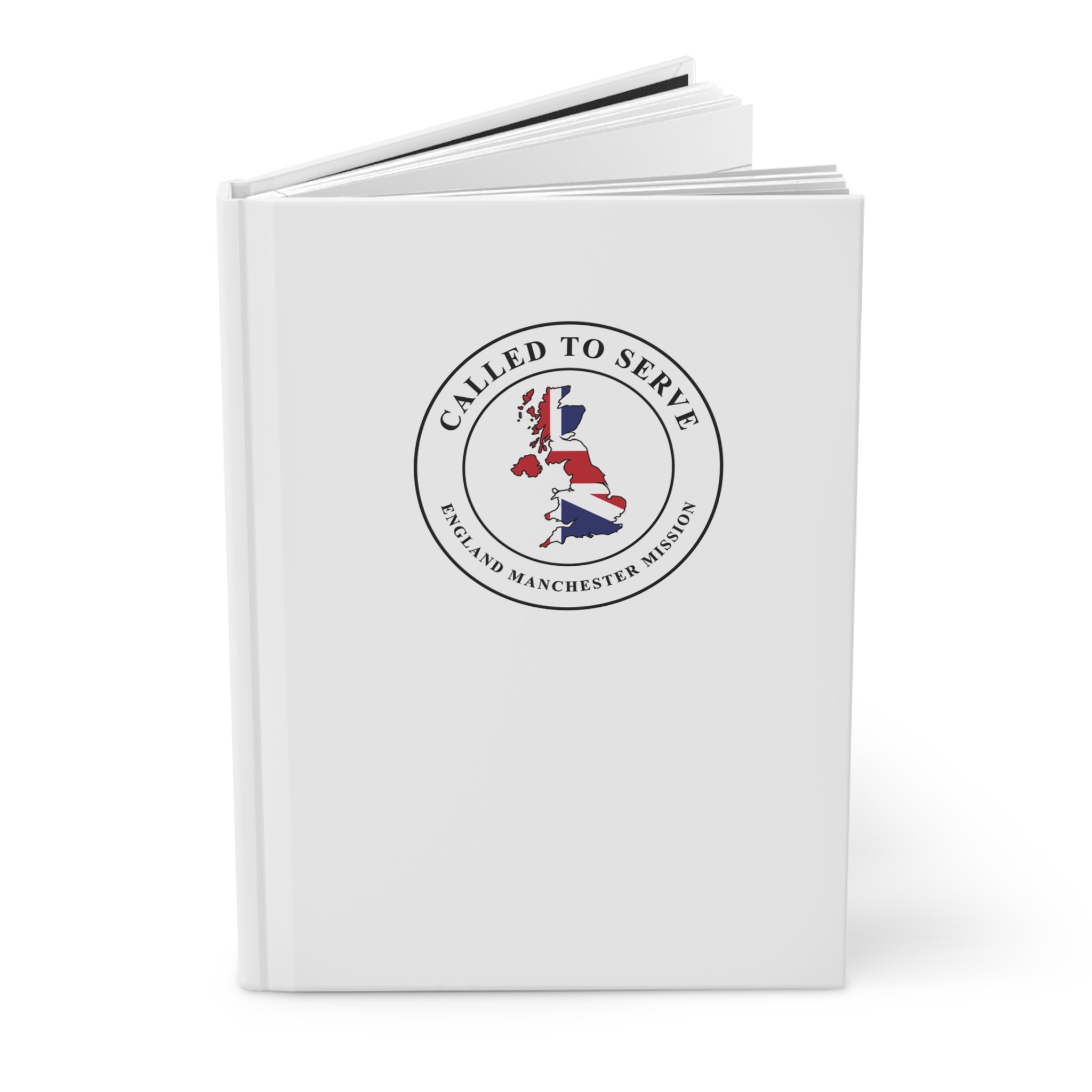 England Manchester Mission Flag Map Called to Serve White Hardcover Journal Matte - Mission Wishlist - LDS Missionary Gift Store