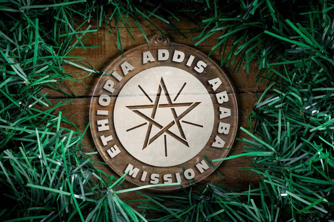 Ethiopia Addis Ababa Mission Christmas Ornament - Latter-Day Saint LDS Missionary Gift - Book of Mormon